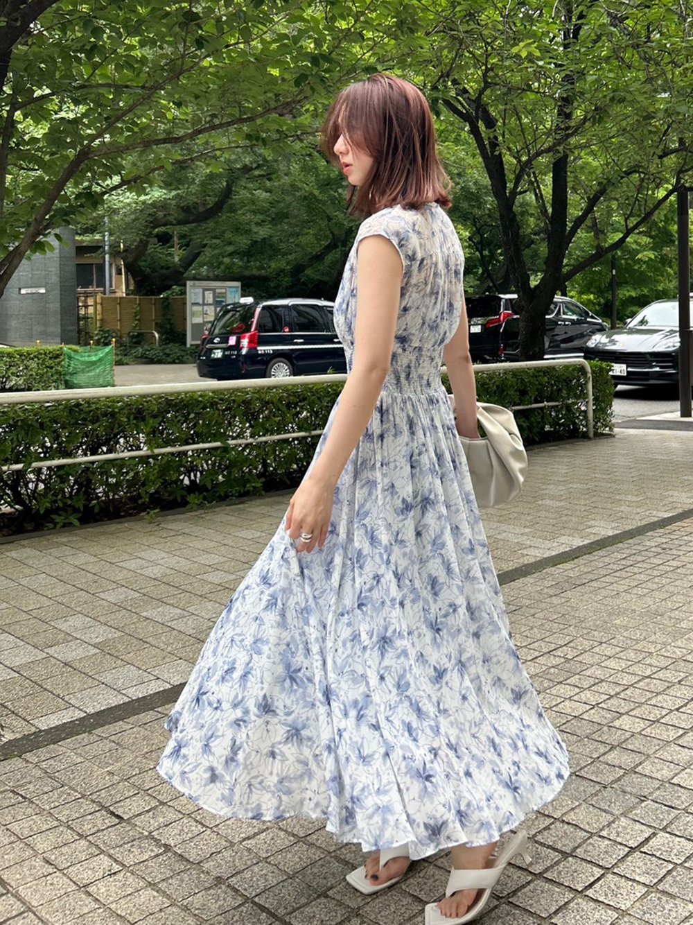 SALE／50%OFF】FRAY I.D ラインアートシフォンクレープワンピース 