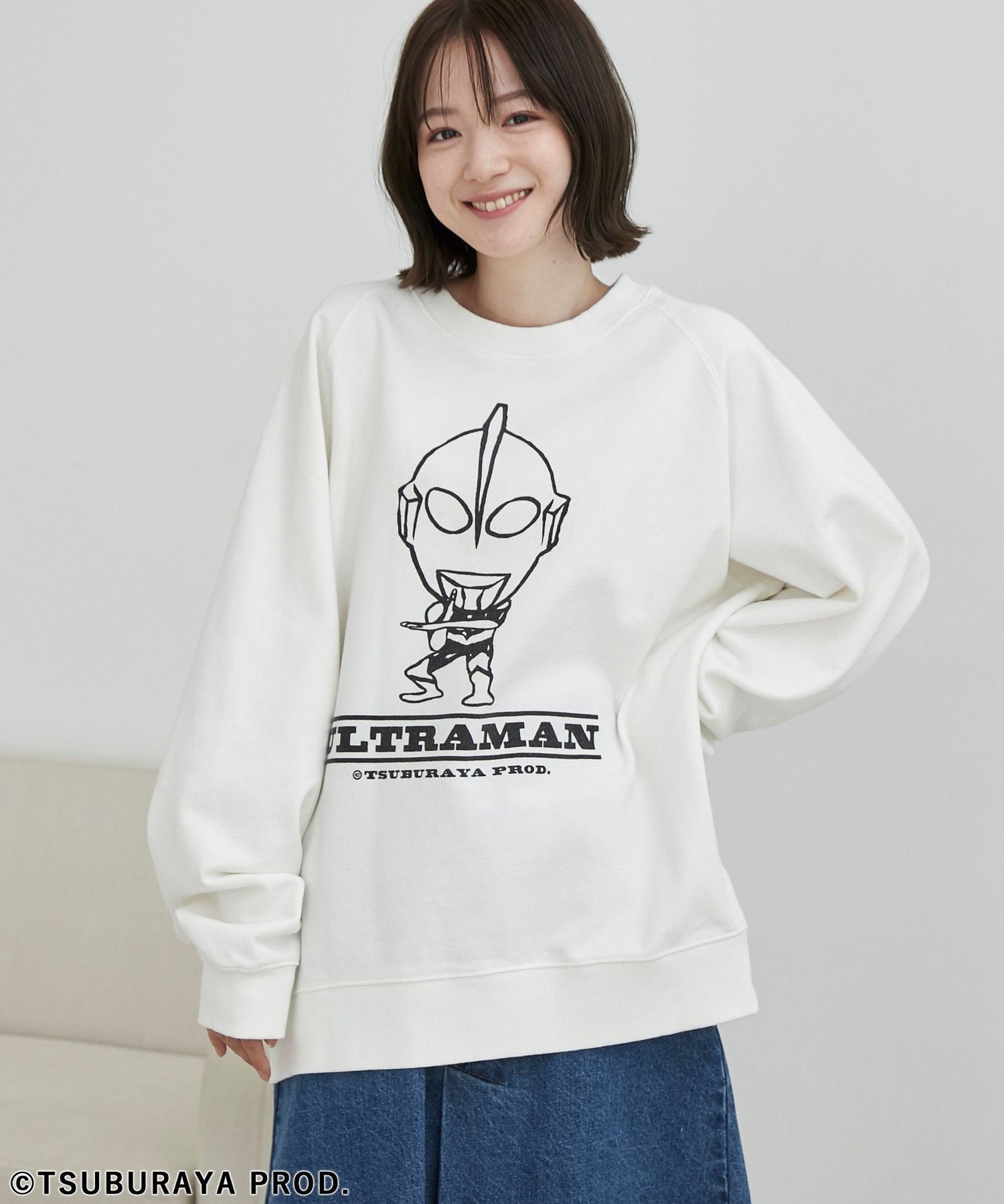 【SALE／50%OFF】coen ウルトラマンクルーネックスウェット コーエン トップス スウェット・トレーナー レッド ホワイト カーキグリーン ネイビー画像