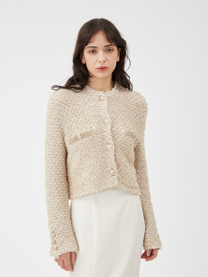 SALE／50%OFF】FRAY I.D ツイードニットカーディガン フレイ