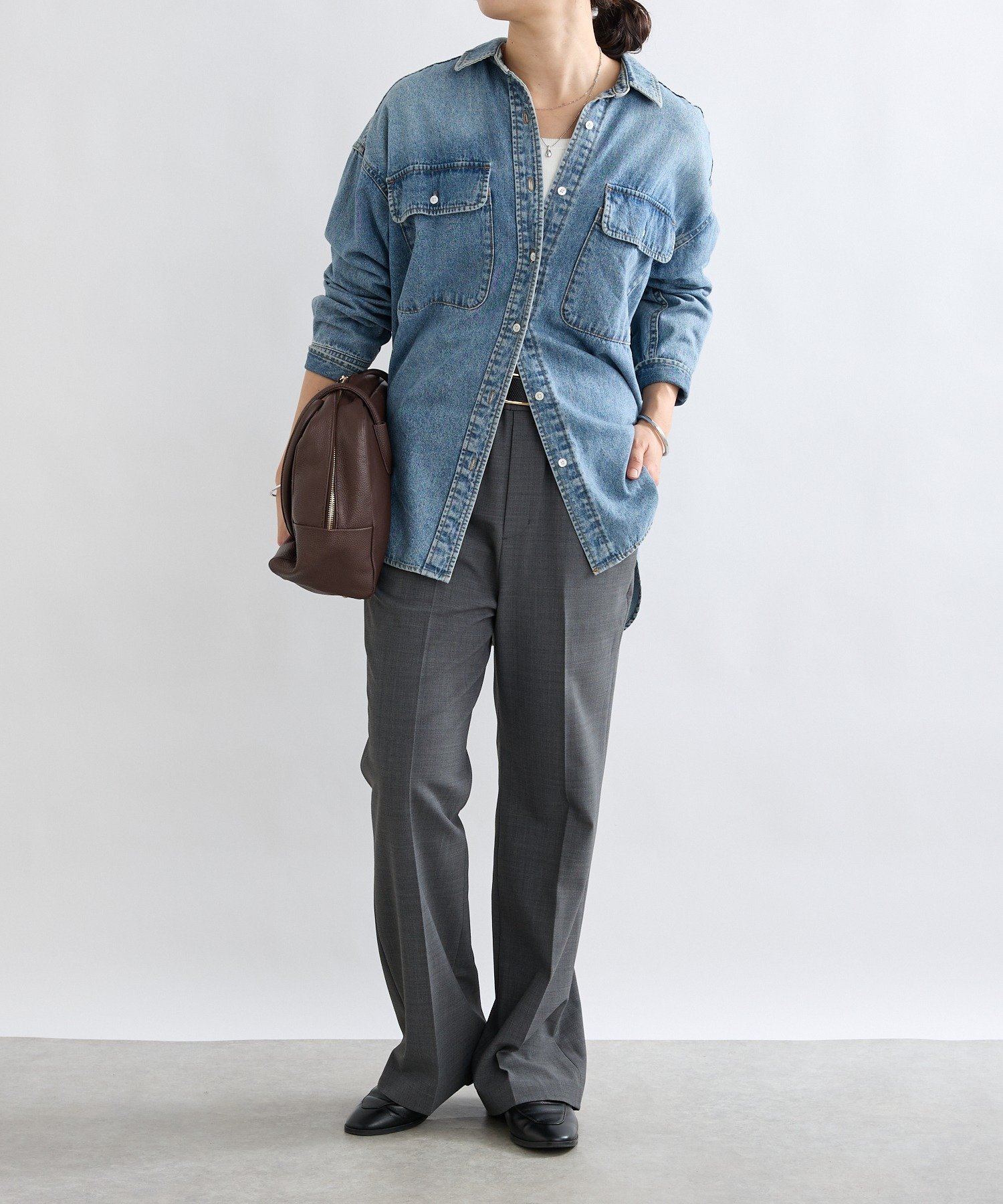 RIVE DROITE ビッグデニムシャツ　美品 RIVE DROITE 【ベストセラー】【MONN.:.(モン)】ビッグデニムシャツ