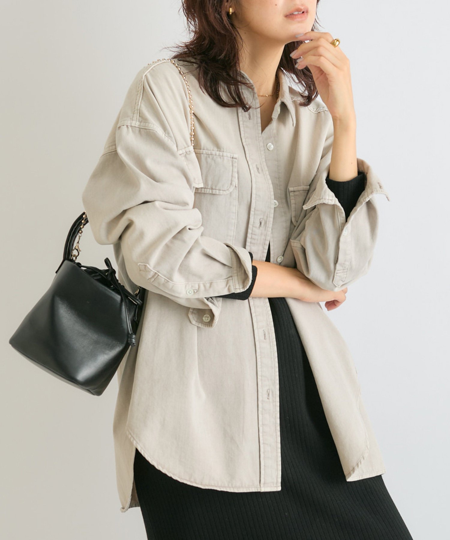 RIVE DROITE ビッグデニムシャツ　美品 RIVE DROITE 【ベストセラー】【MONN.:.(モン)】ビッグデニムシャツ