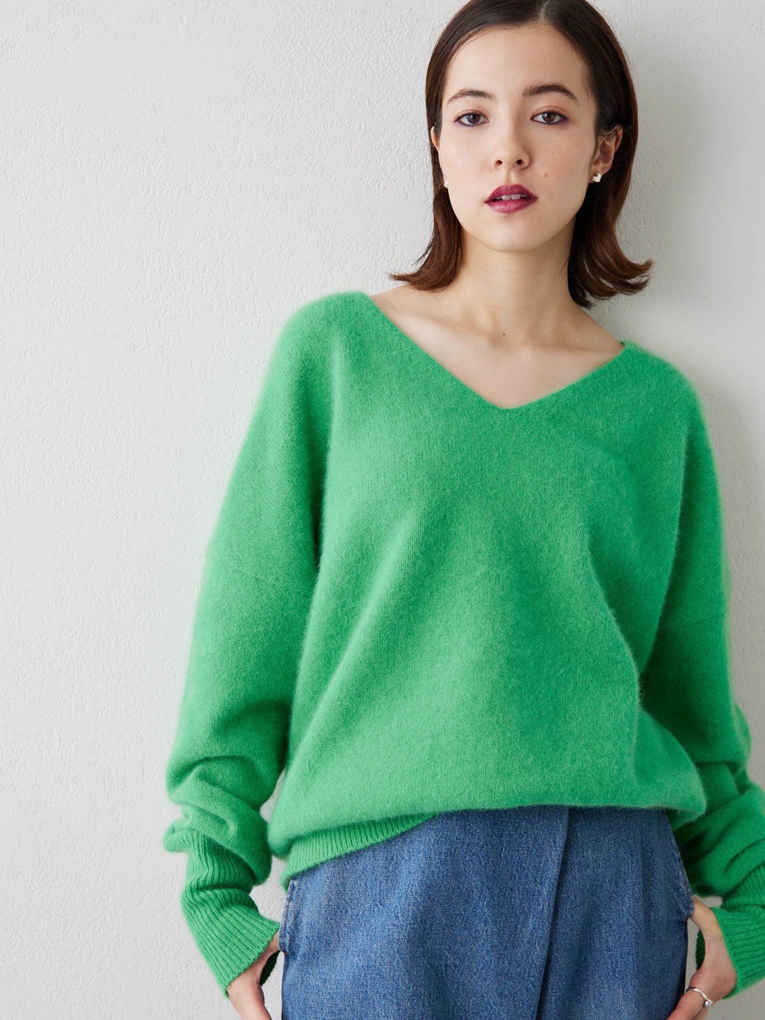 SALE／60%OFF】Whim Gazette フォックスウールVネックプル