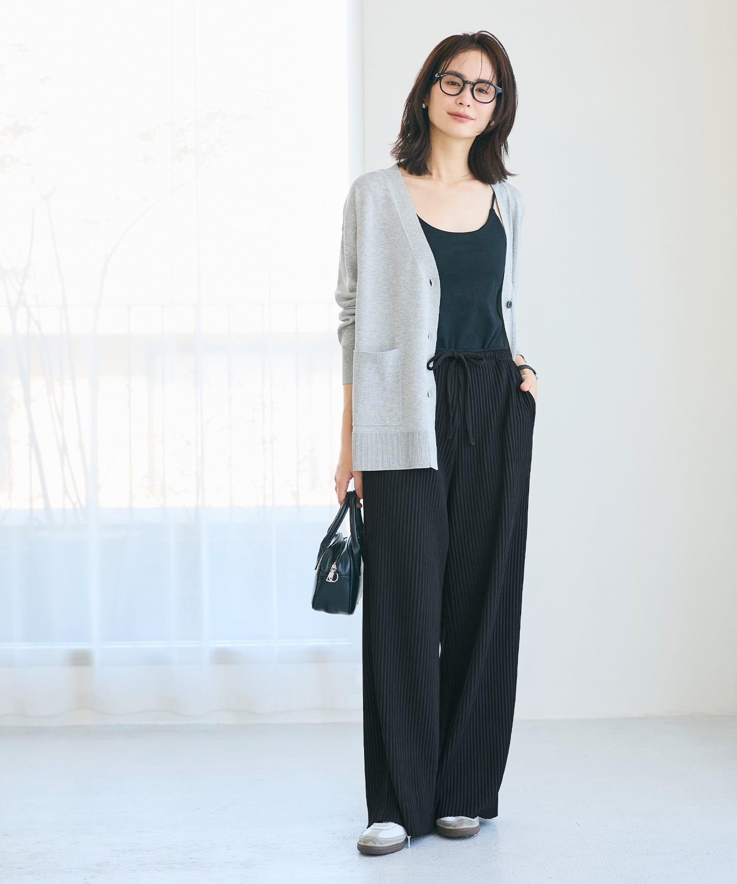 coca EAZYTEXリブパンツ コカ パンツ その他のパンツ グレー ホワイト