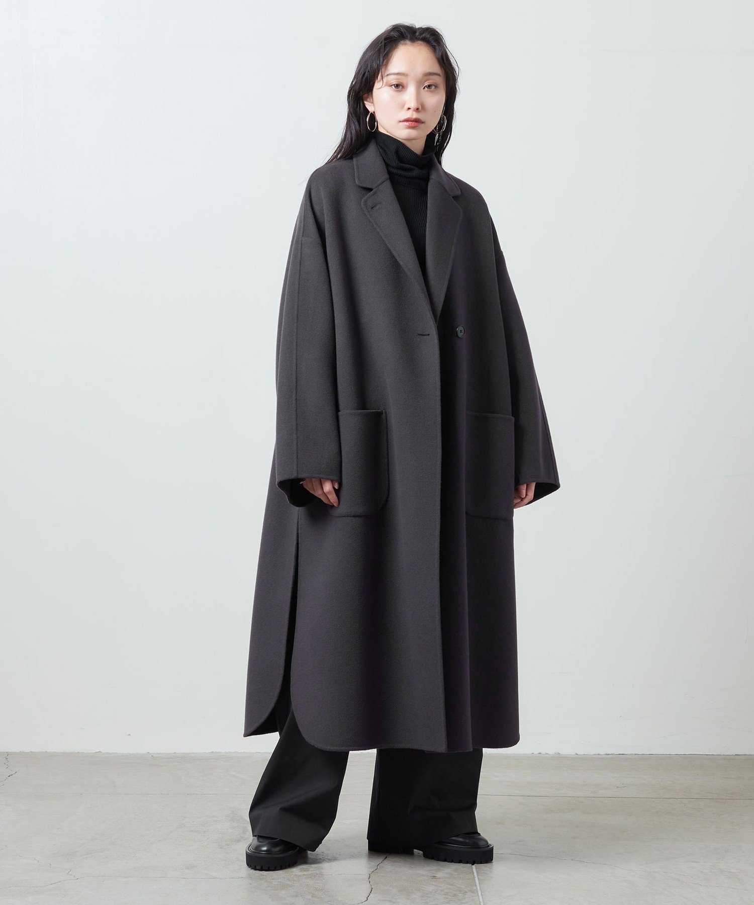 MARW UNITED ARROWS ＜MARW UNITED ARROWS＞リバー ロングコート ユナイテッドアローズ ジャケット・アウター  その他のジャケット・アウター グレー ブラック【送料無料】