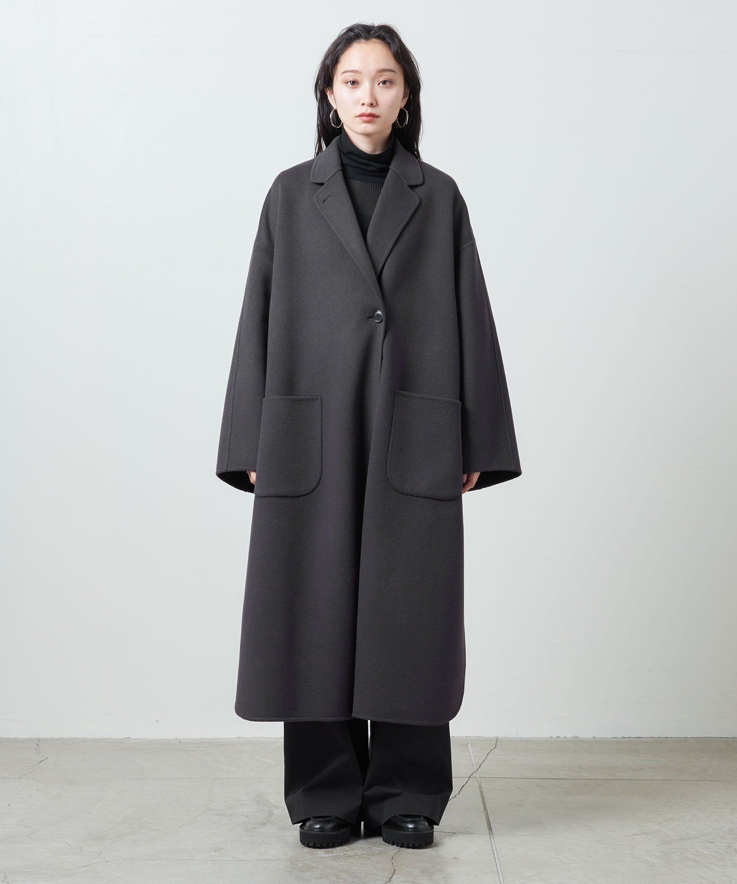 MARW UNITED ARROWS ＜MARW UNITED ARROWS＞リバー ロングコート ユナイテッドアローズ ジャケット・アウター  その他のジャケット・アウター グレー ブラック【送料無料】