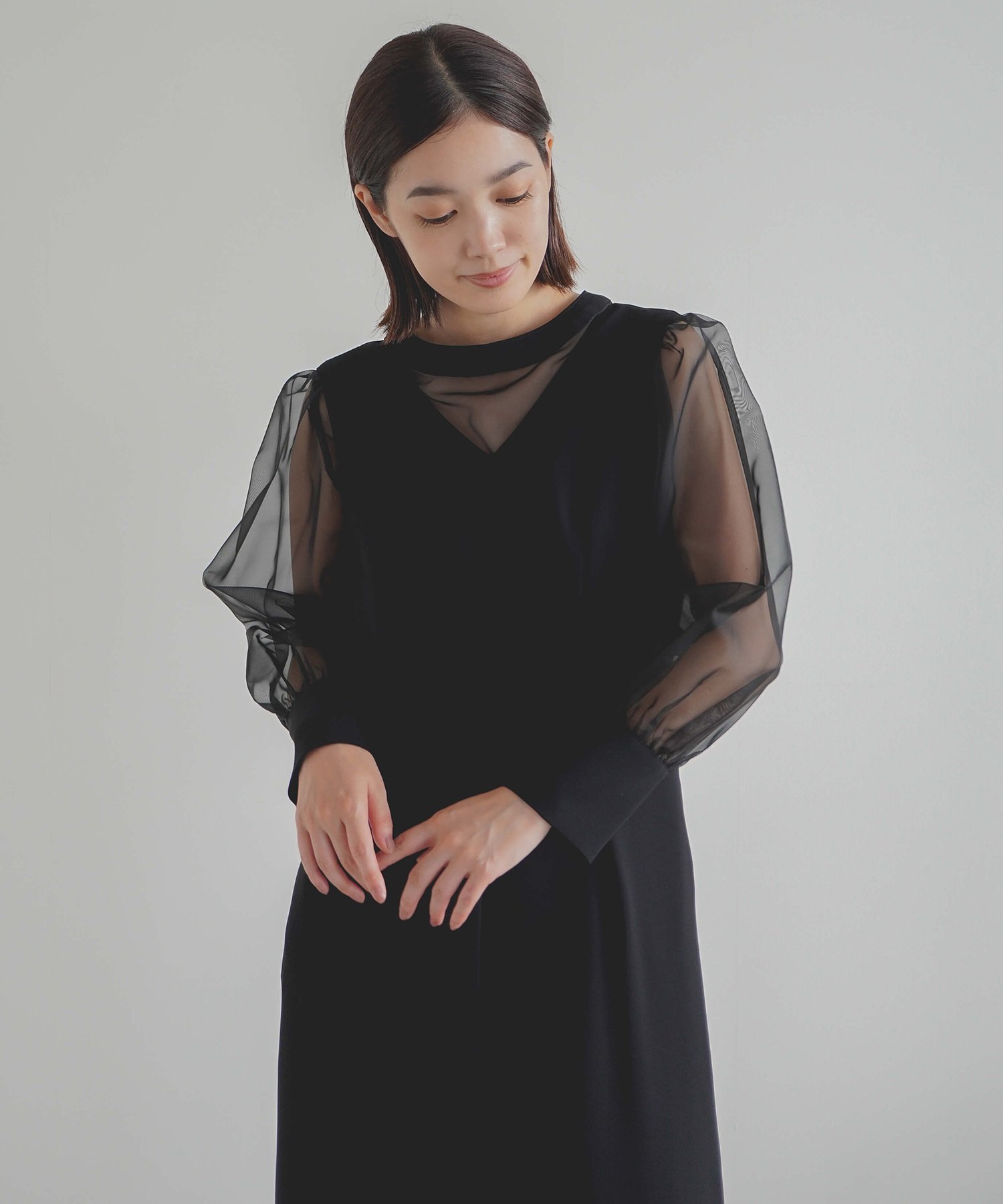 SALE／50%OFF】kaene シアーブラウス付きオールインワン カエン 