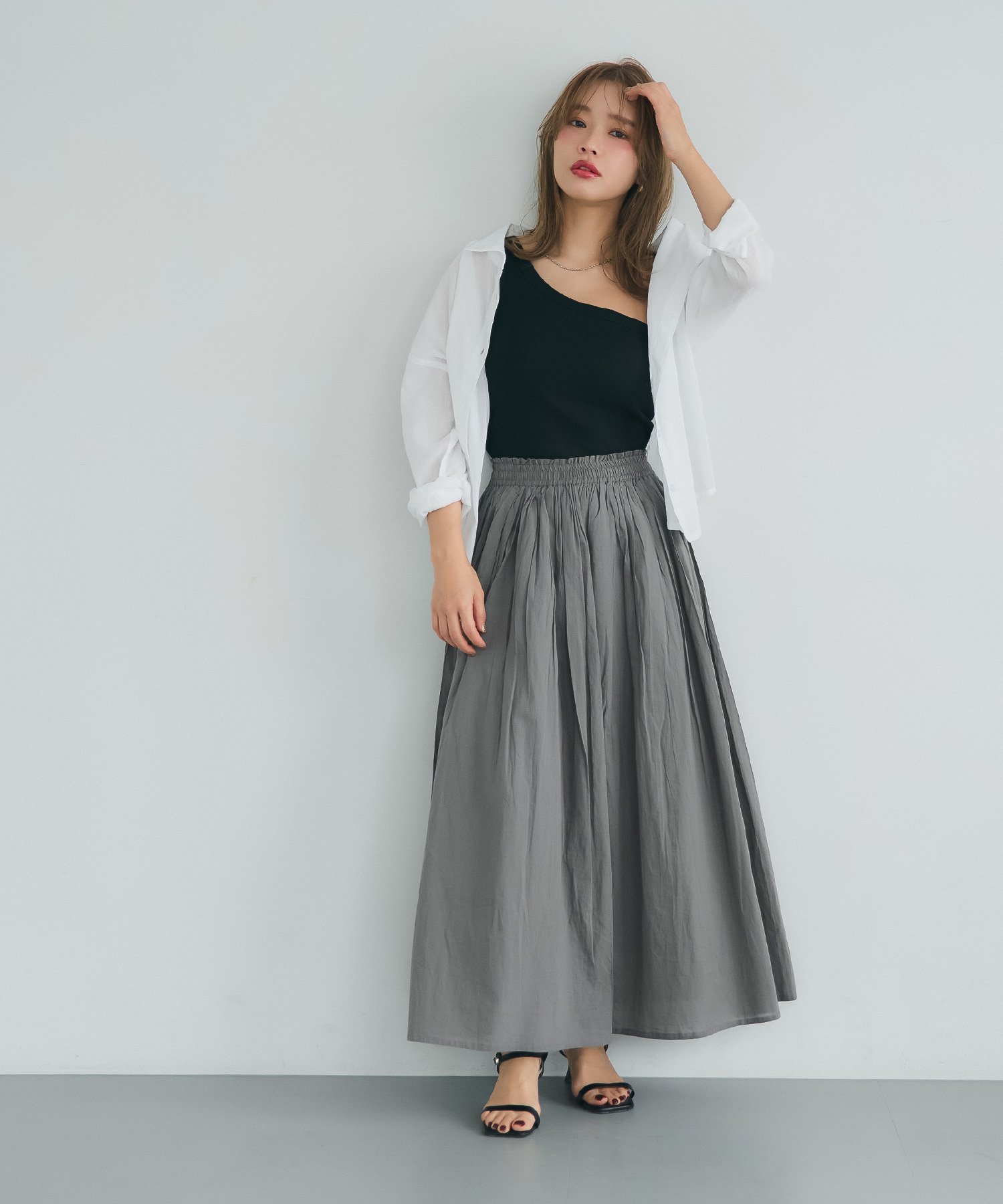 coca コットンボイルフレアスカート コカ スカート ロング・マキシ