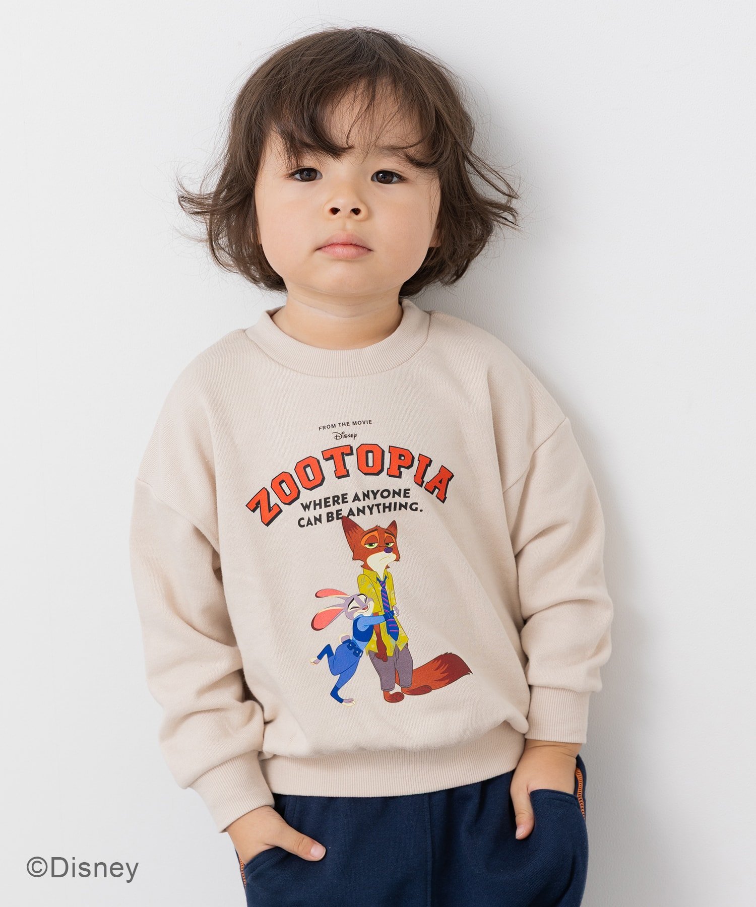Disney ＜ズートピア＞裏毛トレーナー チルツー トップス スウェット・トレーナー グリーン ホワイト ピンク画像