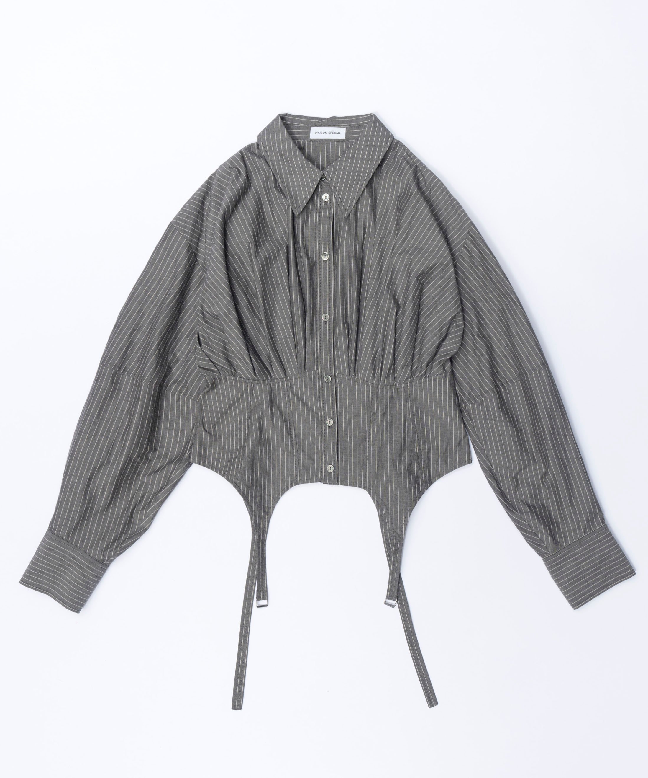 SALE／30%OFF】MAISON SPECIAL 2way Corset Shirt メゾンスペシャル トップス シャツ・ブラウス ブラック  ホワイト ブルー【送料無料】