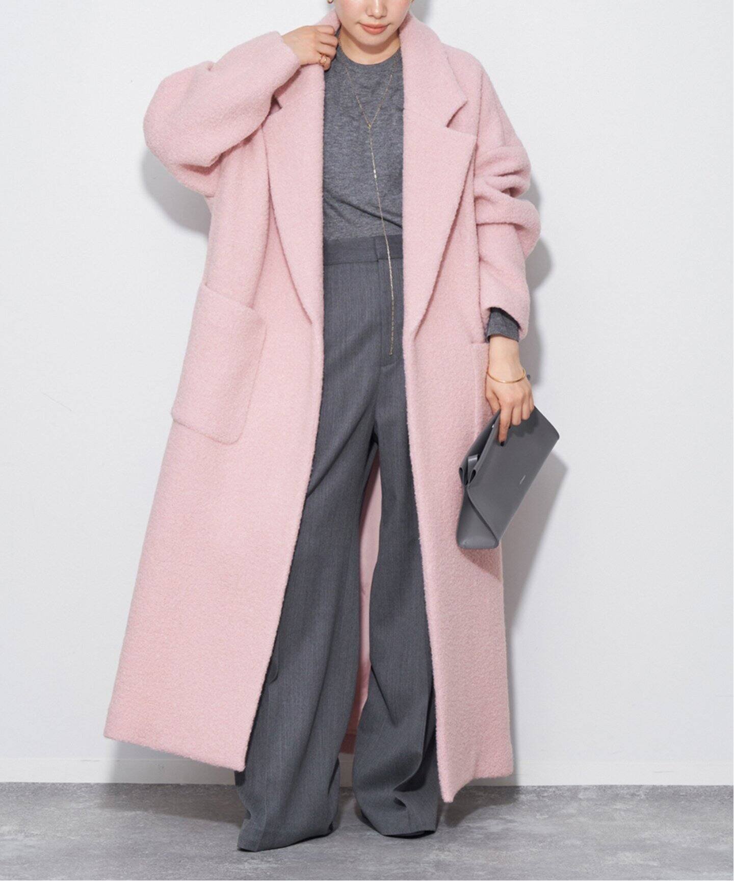 ピンクPlage 23AW Boucle オーバーサイズロングコート SALE／30%OFF】plage Boucle オーバーサイズロング コート プラージュ