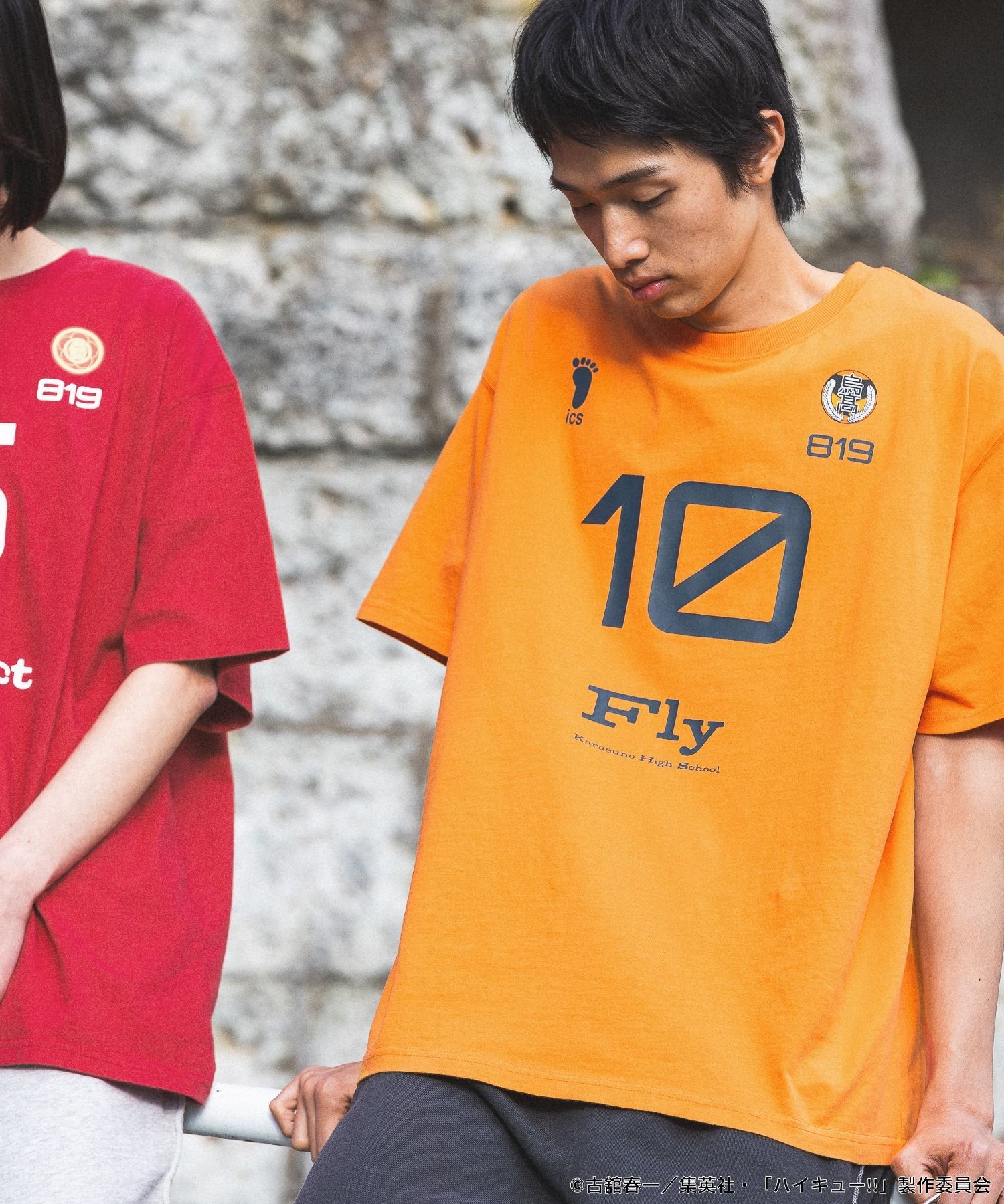 【SALE／50%OFF】JEANASIS ハイキュー!! ナンバリングTEE SS ジーナシス トップス カットソー・Tシャツ レッド ネイビー ホワイト ブラック オレンジ画像