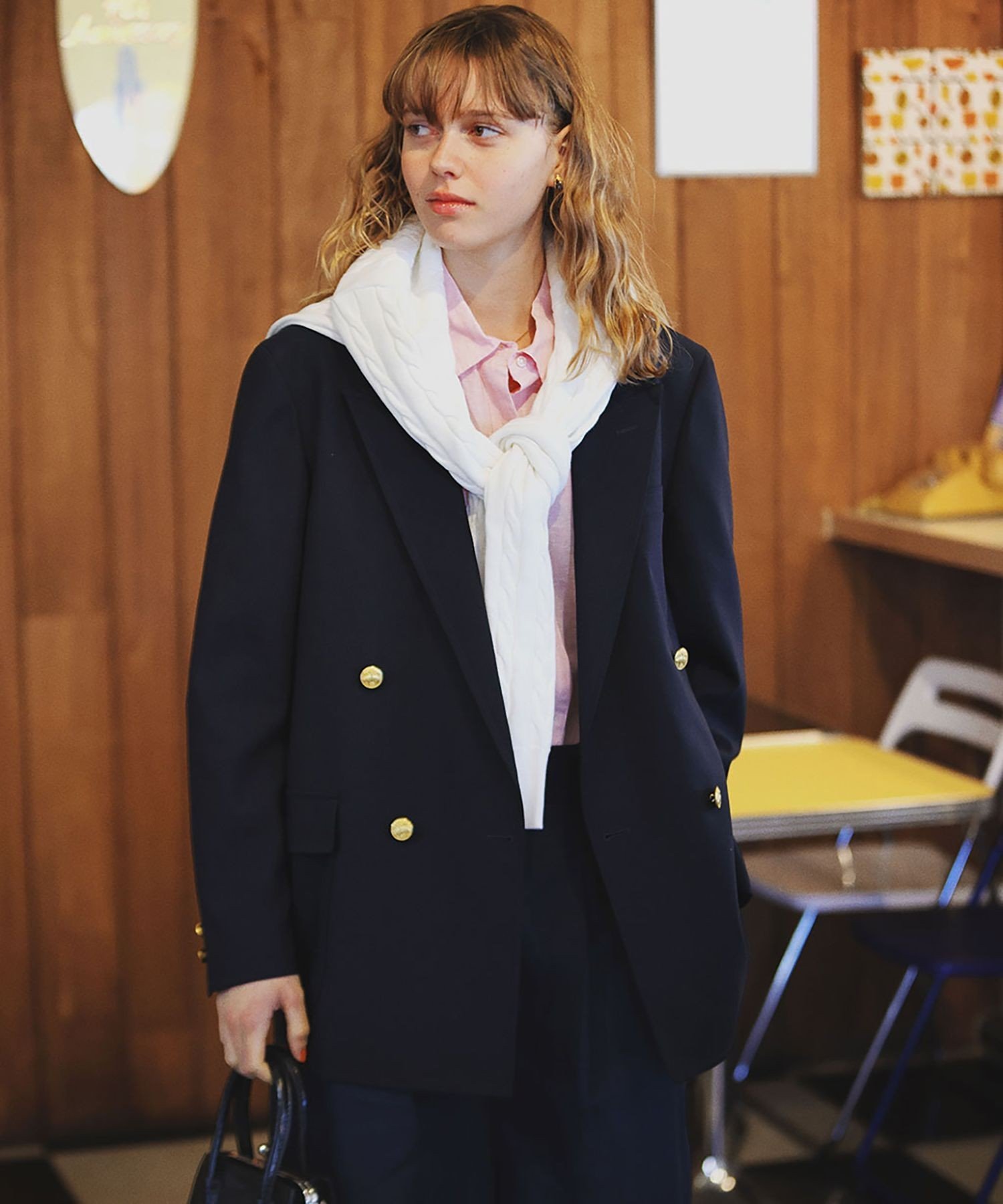 ポールスチュアート　紺ブレ　ジャケット　ダブル　ネイビー　金ボタン　サイズ９ ポールスチュアート 紺ブレ ジャケット ダブル ネイビー 金