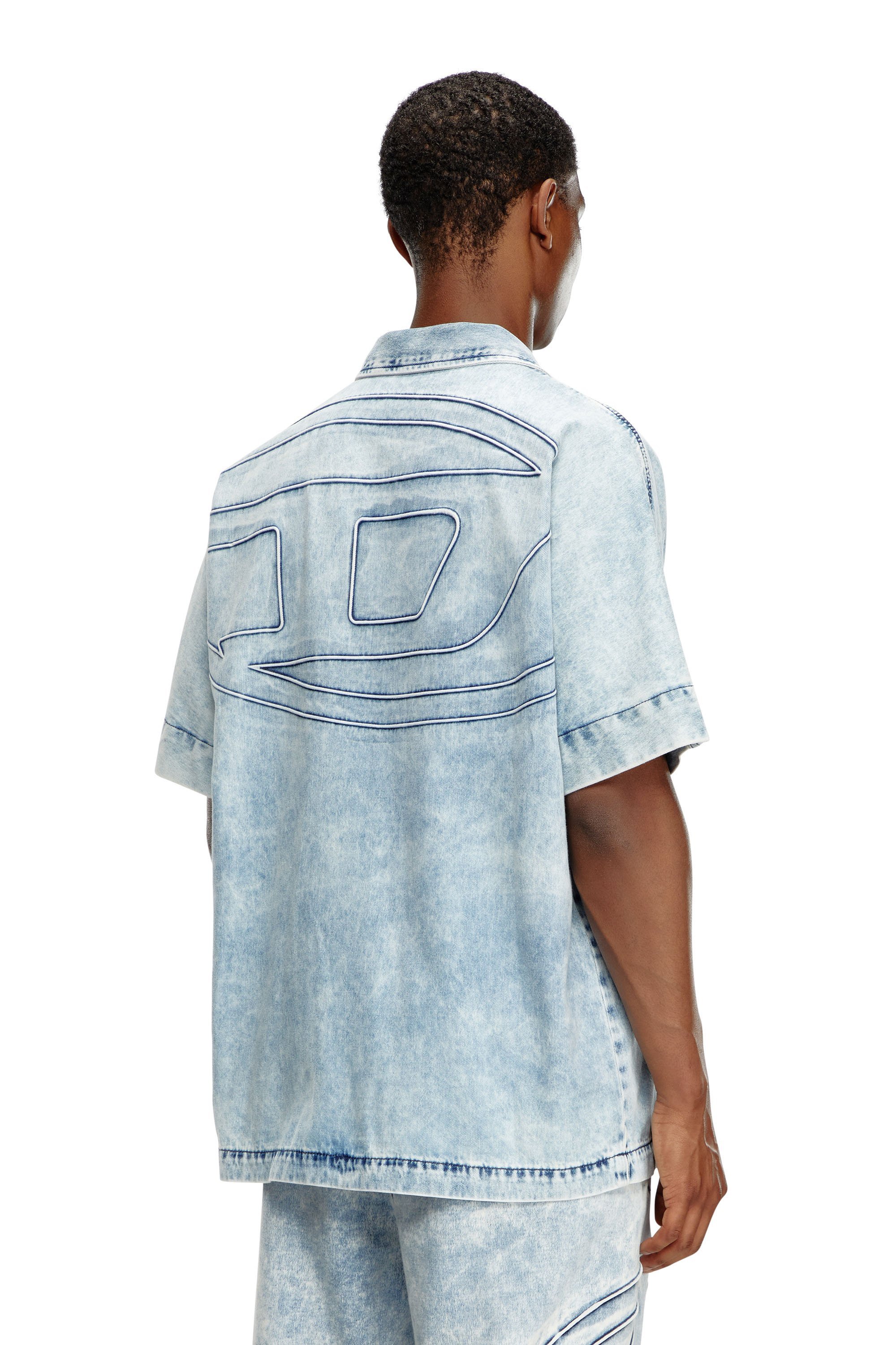 DIESEL デニムシャツ D-SIMPLY-S8 Shirt in fluid shaded denim｜ブルー｜メンズ｜DIESEL