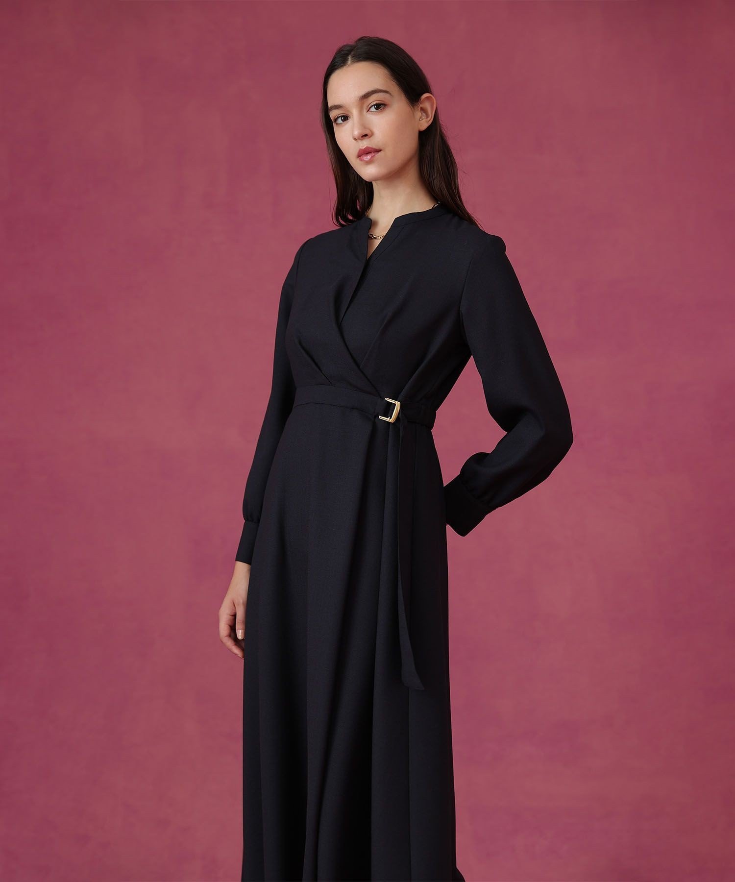 楽天市場】【SALE／60%OFF】ウールジョーゼットVネックワンピース