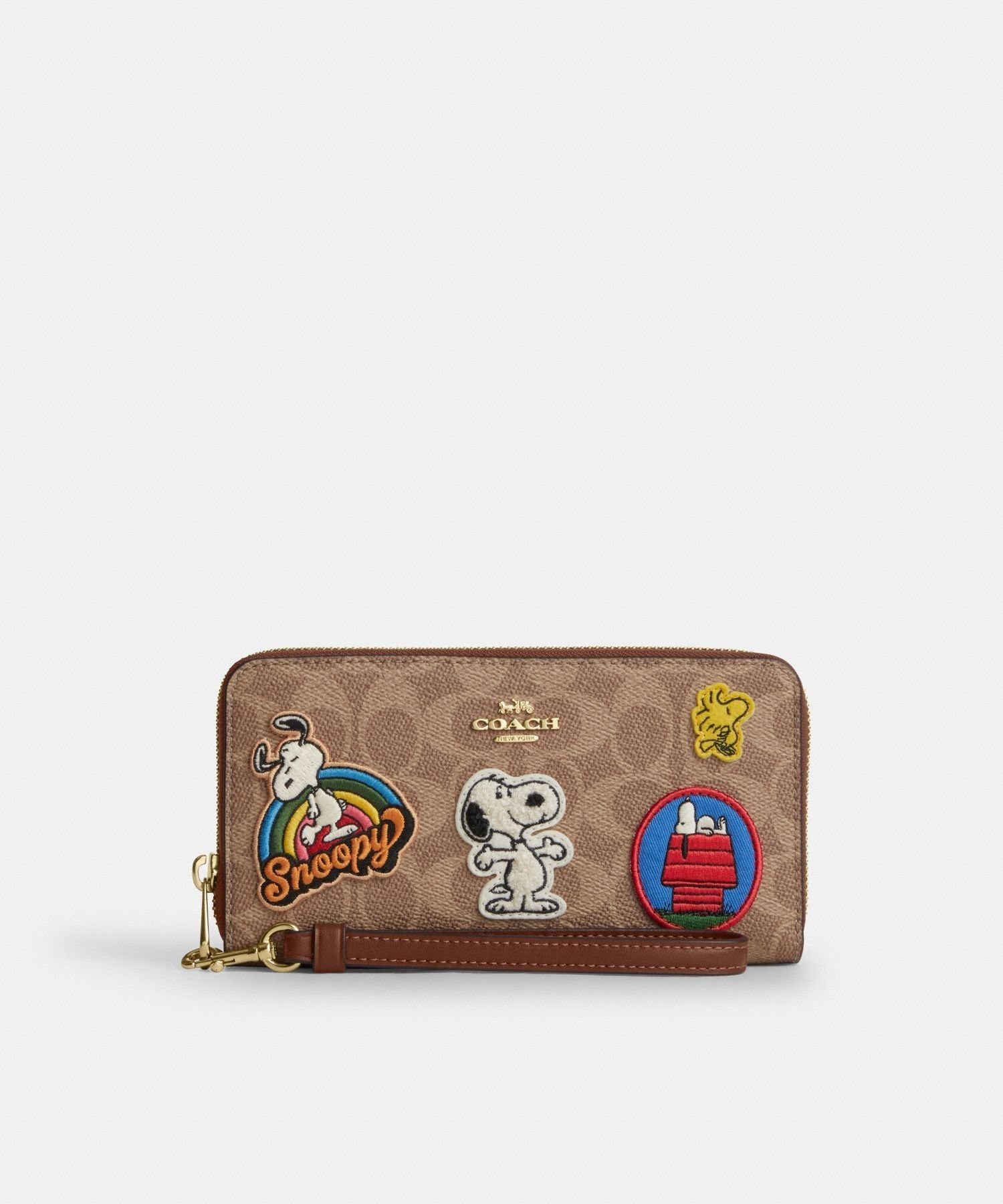 COACH X PEANUTS アコーディオン ウォレット・スヌーピー モチーフ COACH X PEANUTS】3-IN-1 ウォレット・シグネチャー キャンバス