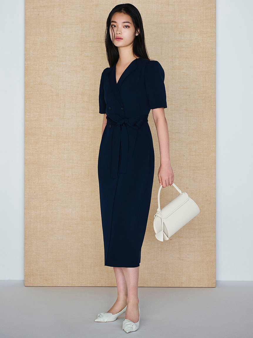 SALE／30%OFF】CELFORD トレンチ風ニットタイトワンピース セル