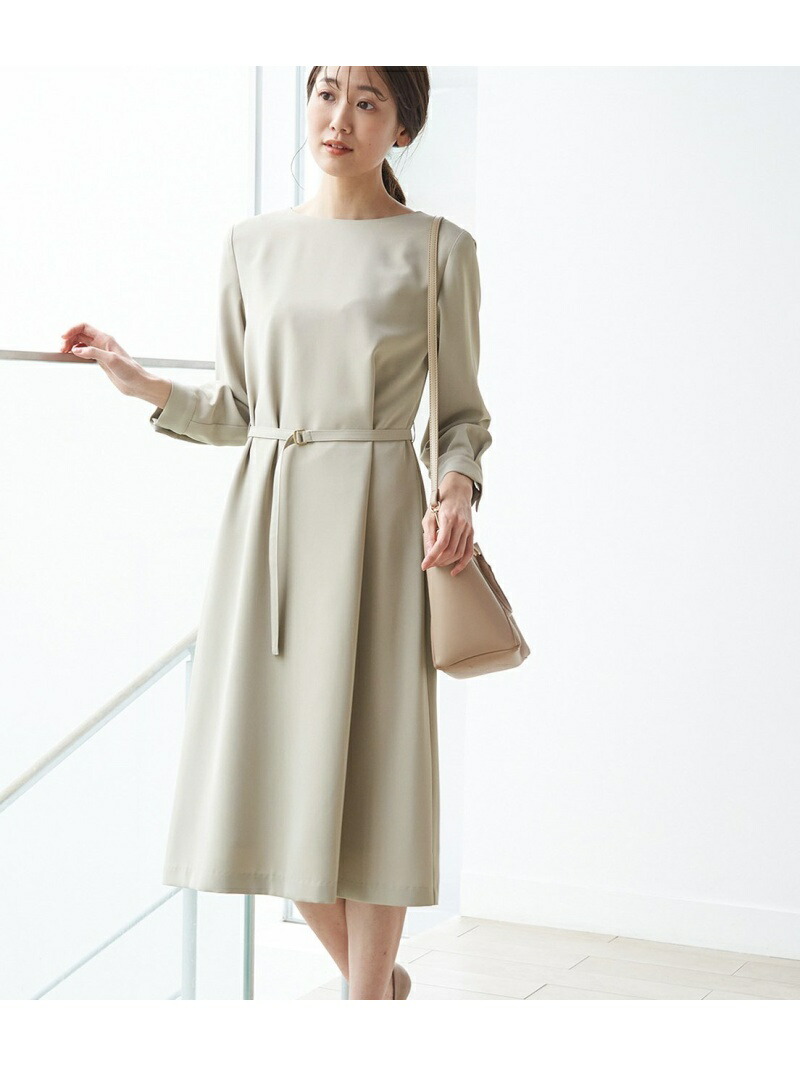 楽天市場 Sale 18 Off ベルト付aラインワンピース Rope Picnic ロペピクニック ワンピース ワンピースその他 グリーン グレー ネイビー Rba E 送料無料 Rakuten Fashion J Adore Jun Online