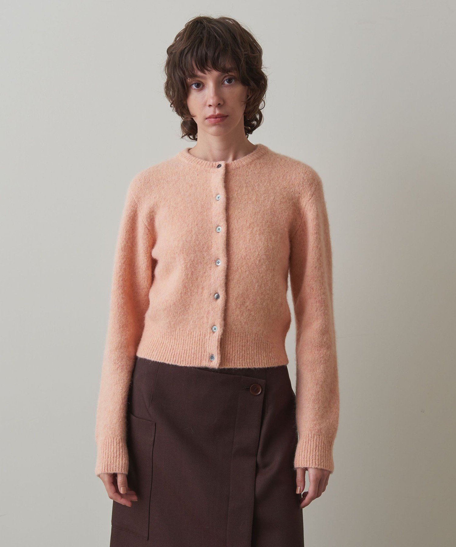 steven alan>ベージュ カーディガン 長袖 リボン付き