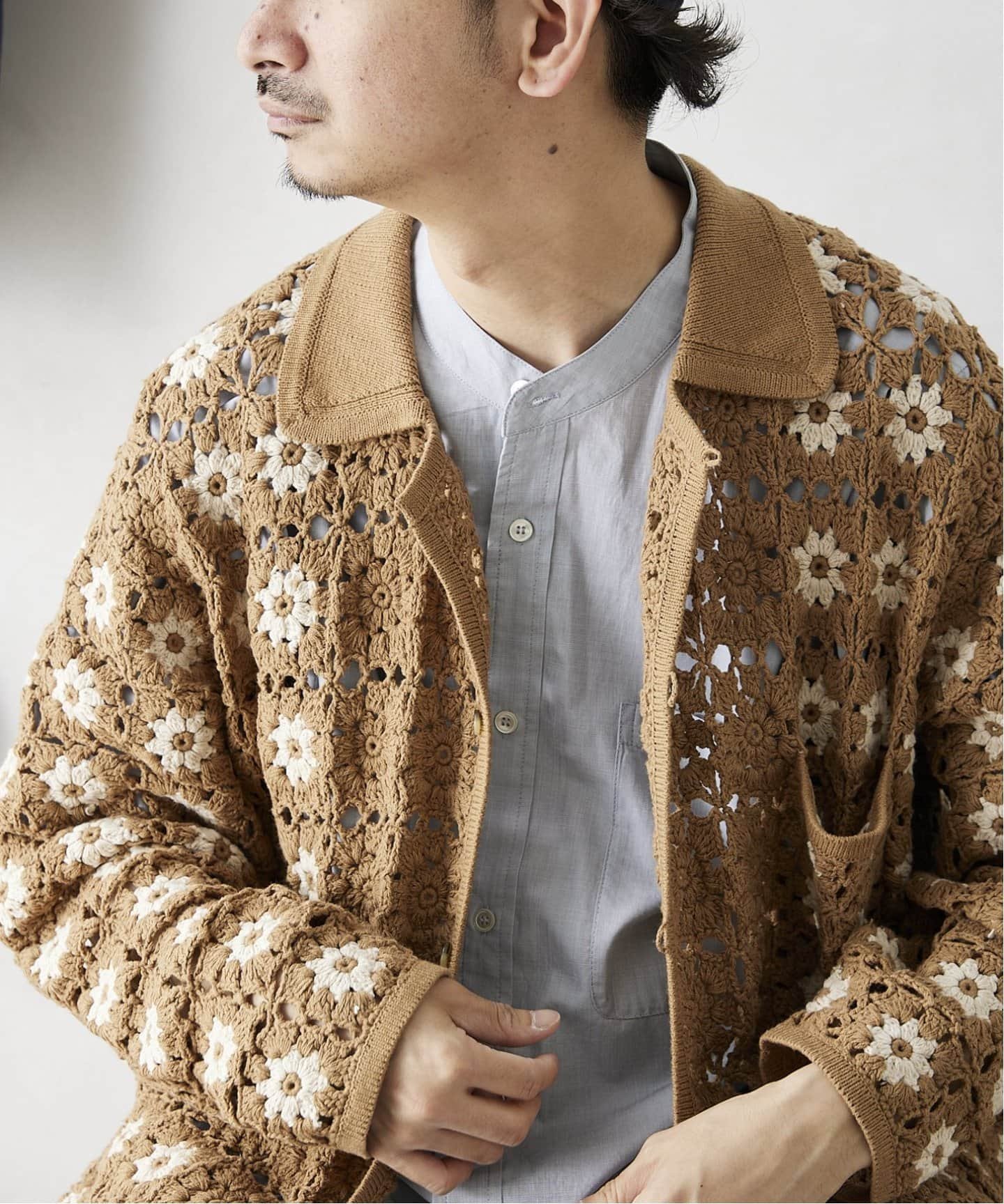 ジャーナル　レリューム　CALIFORNIA クロシェアミ ニットカーディガン CALIFORNIA クロシェアミ ニットカーディガン PATCHWORK | ジャーナル