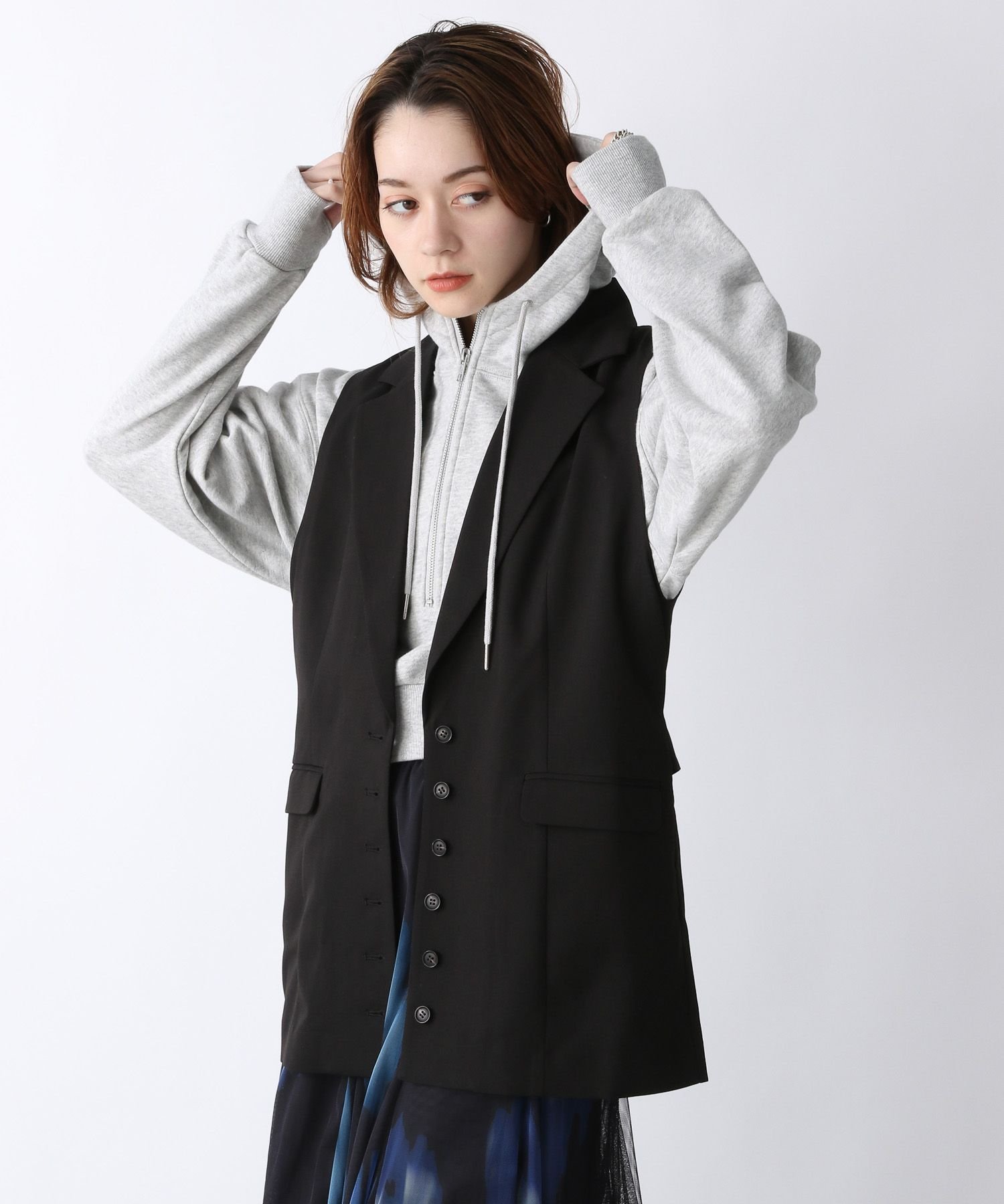 JEANASIS  ショートフーディ SALE／25%OFF】JEANASIS (W)ハーフZIPショートフーディ ジーナシス
