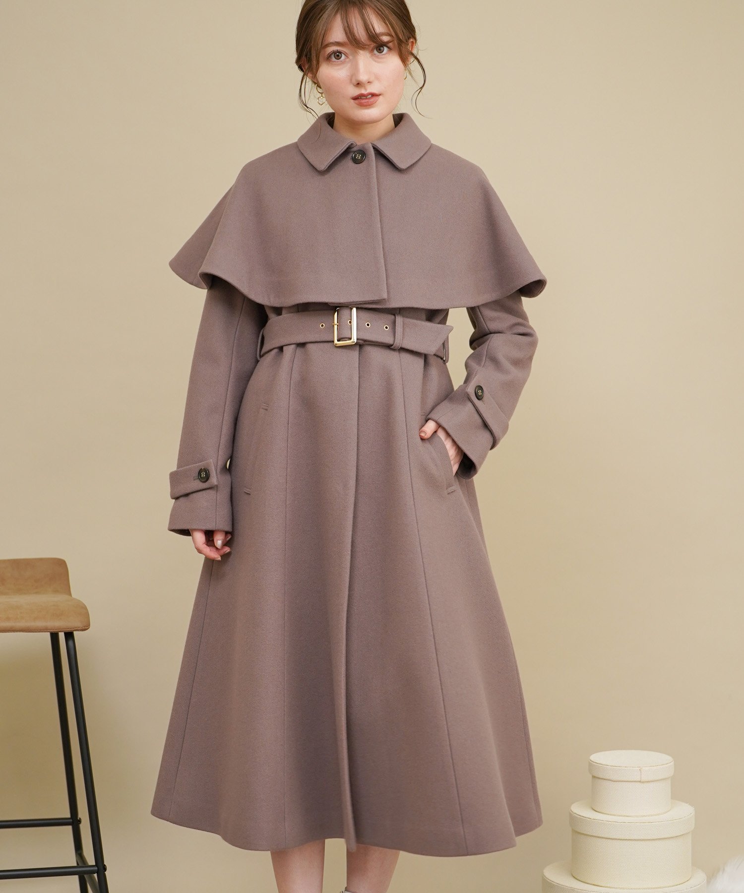 SALE／70%OFF】Noela 2WAYケープウールコート ノエラ ジャケット 