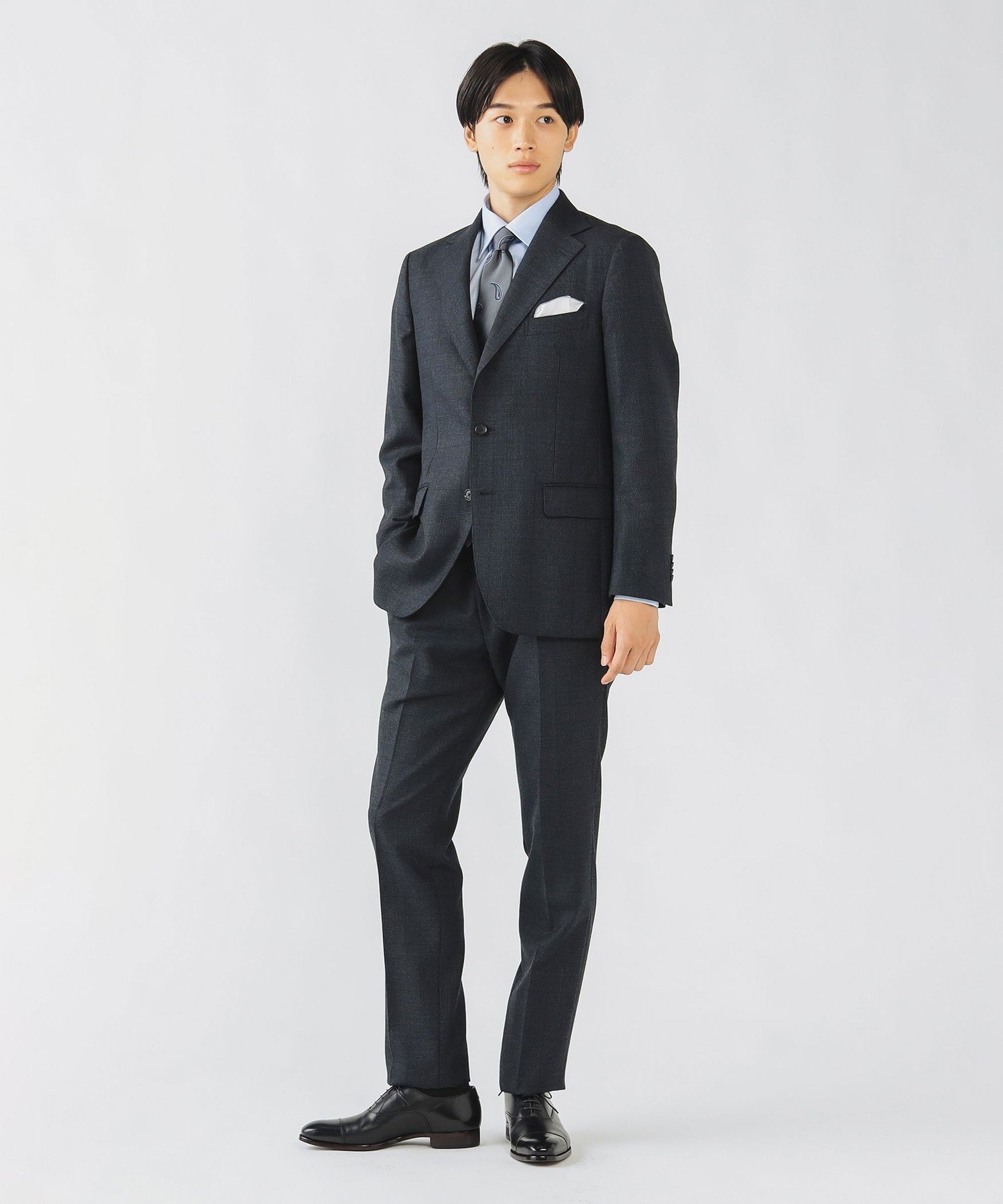 BEAMSF スーツチョークストライプウィリアムハルステッドサイズ52