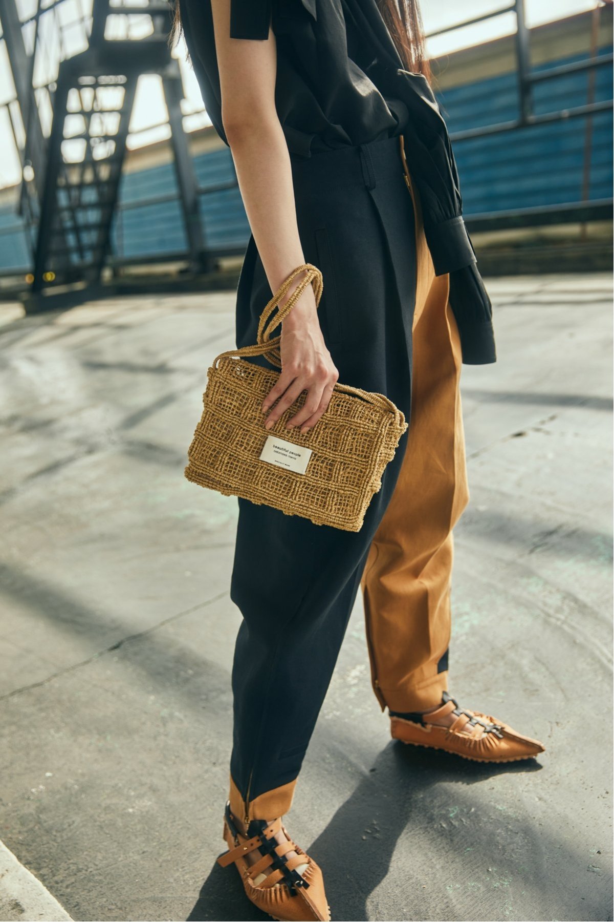 beautiful people (W)abaca knitting compact shoulder bag 