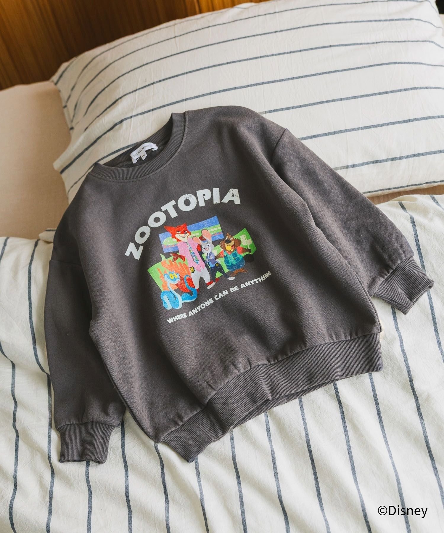 【SALE／40%OFF】GLOBAL WORK ズートピア/あったかスウェット/100-120cm展開/606704 グローバルワーク トップス スウェット・トレーナー ピンク グレー グリーン画像