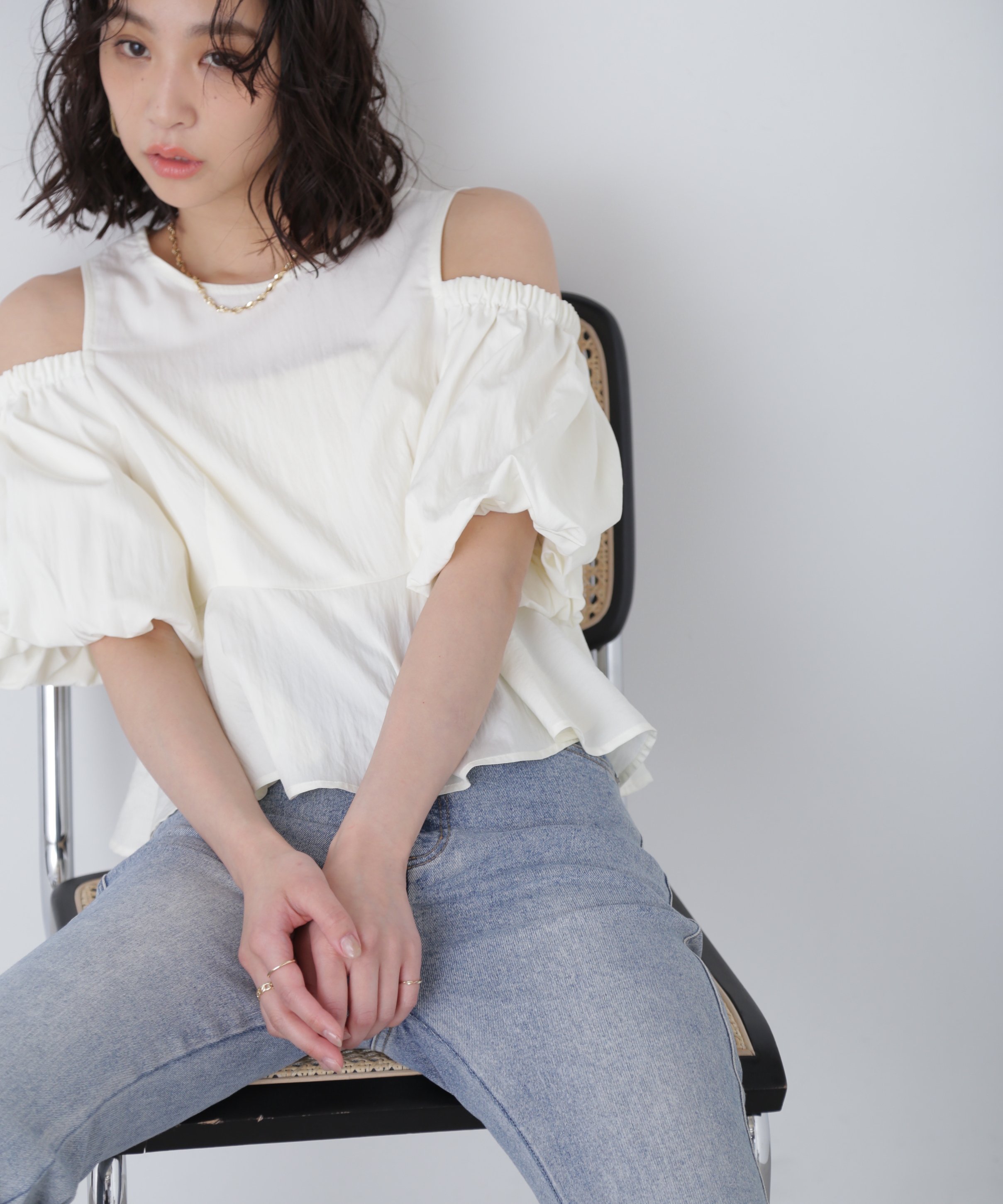 新品NATURAL BEAUTY BASIC◇タフタドッキングオフショルニット NATURAL BEAUTY BASIC｜タフタドッキングオフショルニット