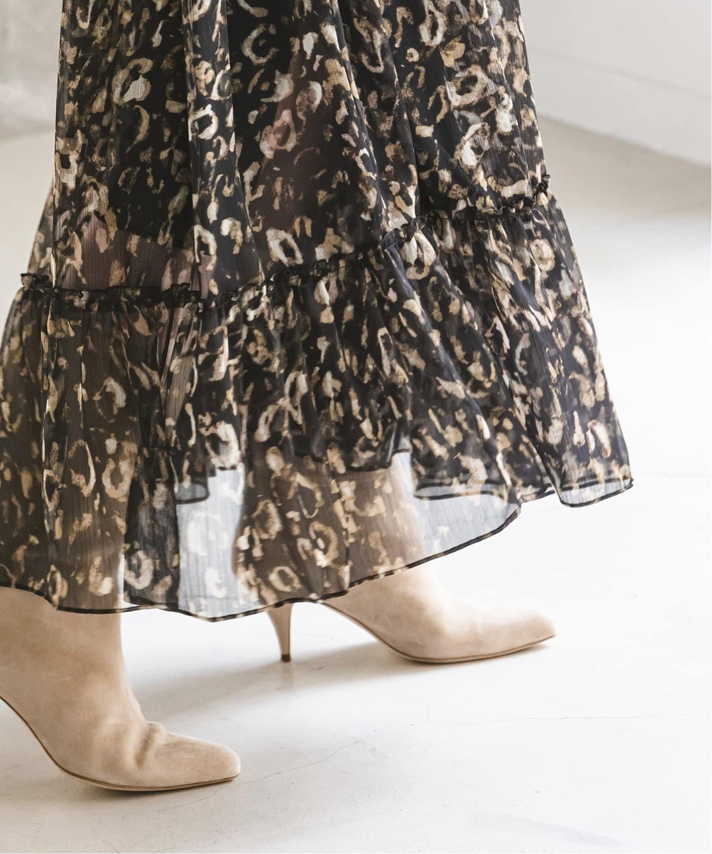 SALE／30%OFF】NOBLE 《追加》レオパードプリントティアードマキシ