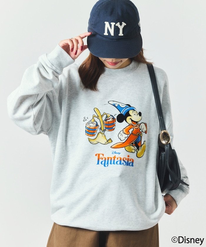 【SALE／31%OFF】FREAK'S STORE DISNEY/ディズニー/『ファンタジア』/ブルーム/ミッキーマウス/フロッキープリント クルーネックスウェット 25AW フリークスストア トップス スウェット・トレーナー ブラック【送料無料】画像