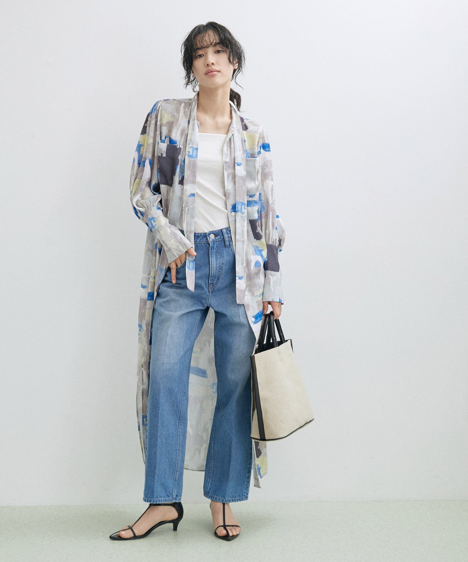 SALE／30%OFF】ADAM ET ROPE' FEMME ボリュームスリーブプリント