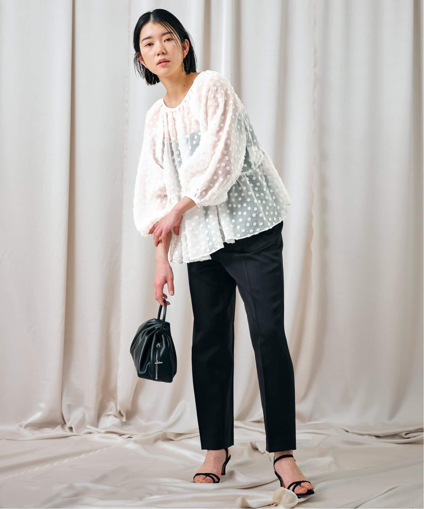 SLOBE IENA habi Petitフラワージャガードブラウス スローブ イエナ 