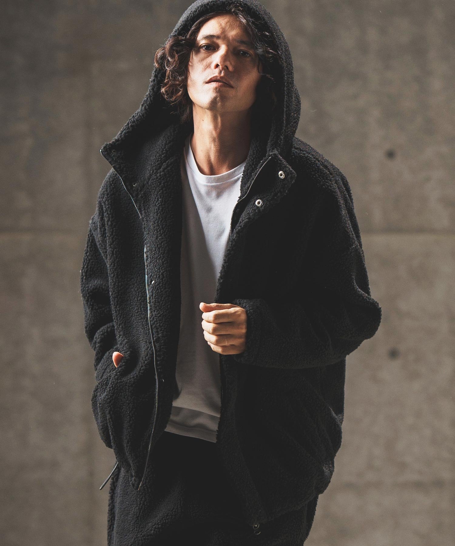 トップス GUNZ ORIGINAL BOA LINING HOODIE JACKE GUNZ ORIGINAL BOA LINING HOODIE JACKET 裏ボアコーチジャケットblack