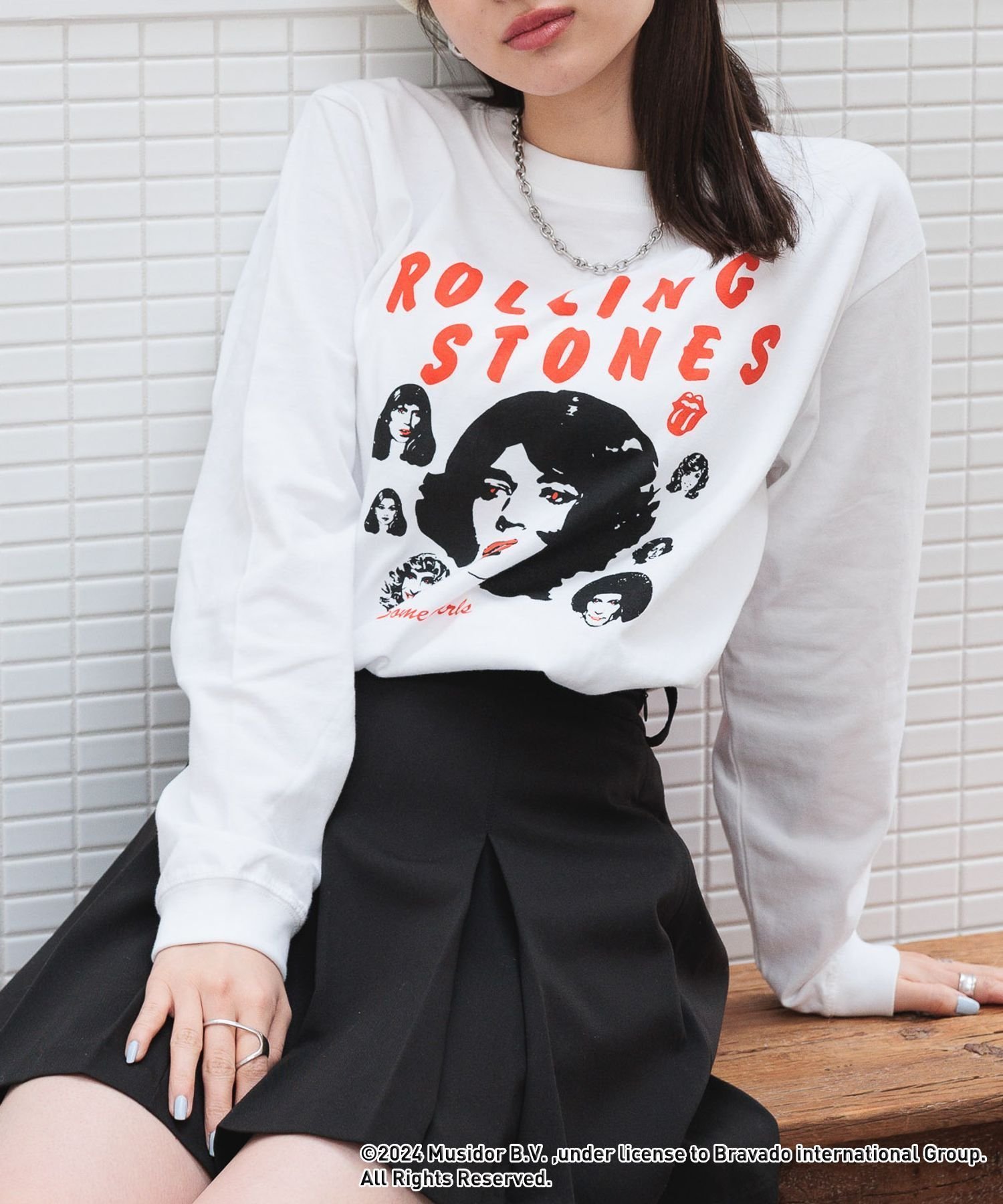 【SALE／40%OFF】RAGEBLUE 【WOMENS】ROLLING STONES/SPICE GIRLS ロックロンT レイジブルー トップス カットソー・Tシャツ ブルー【送料無料】画像