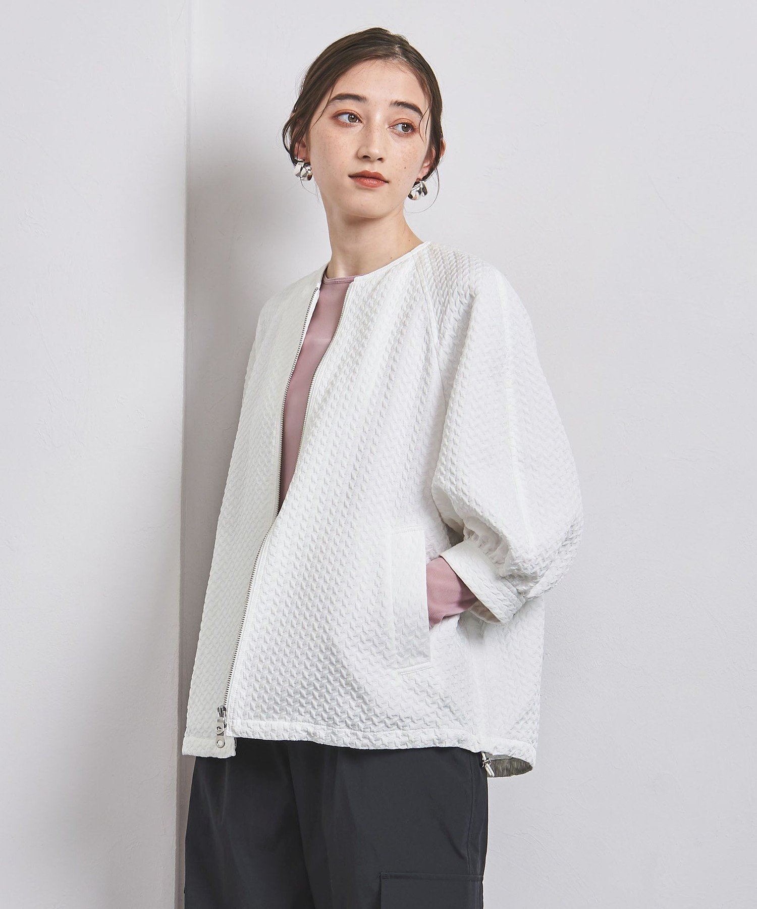 SALE／50%OFF】UNITED ARROWS ジャカード ボリュームスリーブ ブルゾン