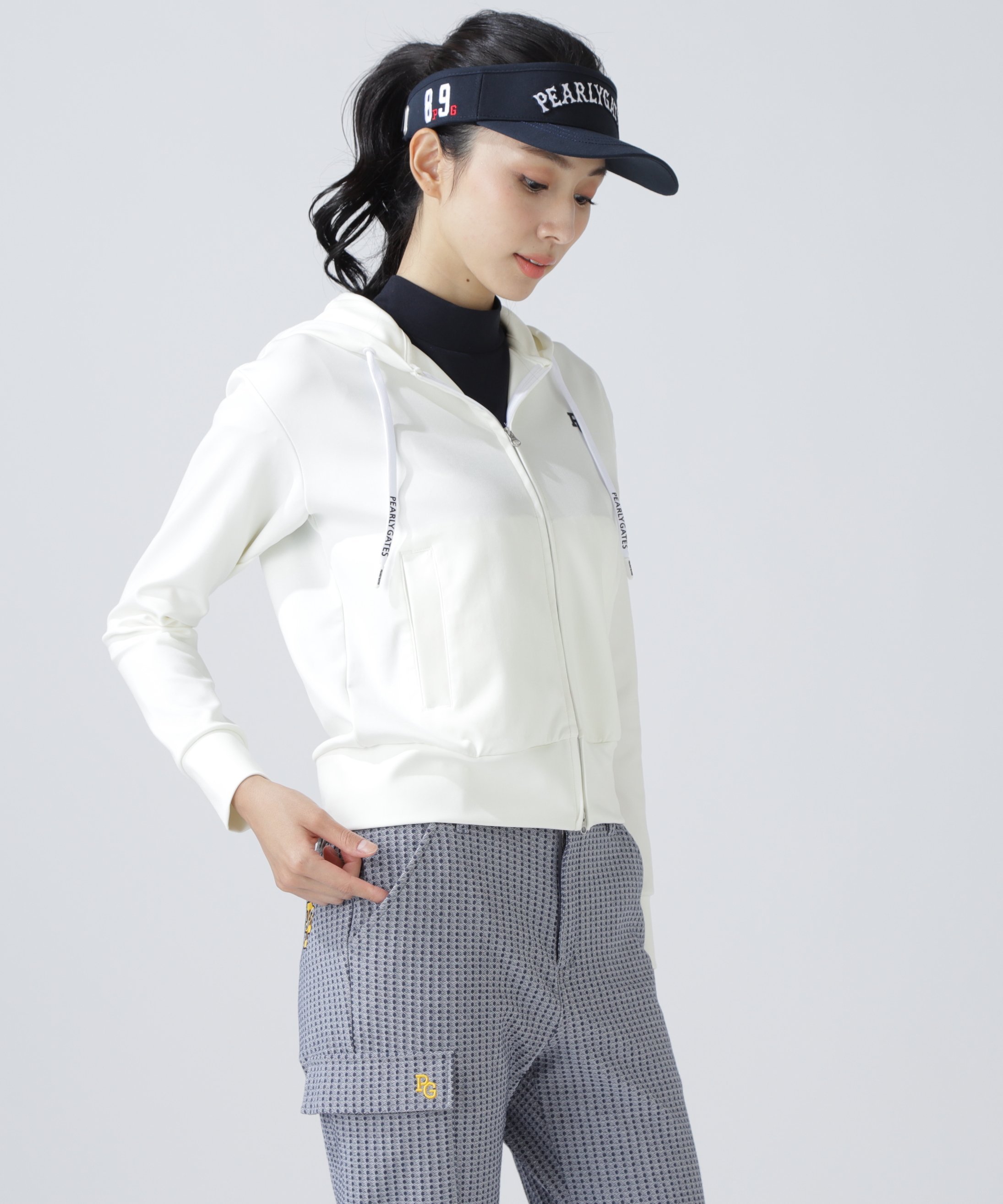 パーリーゲイツ　ゼブラメッシュダンボール フルジップフーディ　ジャケット パーリーゲイツゼブラメッシュダンボール フルジップフーディ