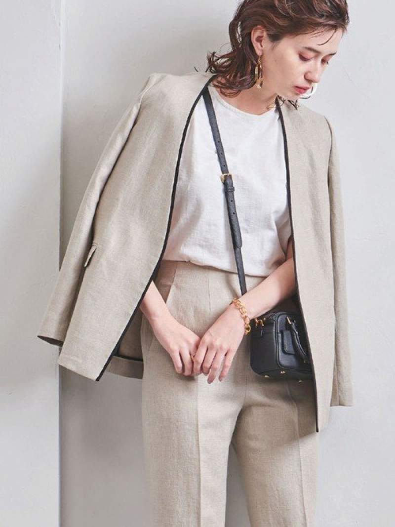 SALE／50%OFF】UNITED ARROWS UBCB L/TWL パイピング Vノーカラー 