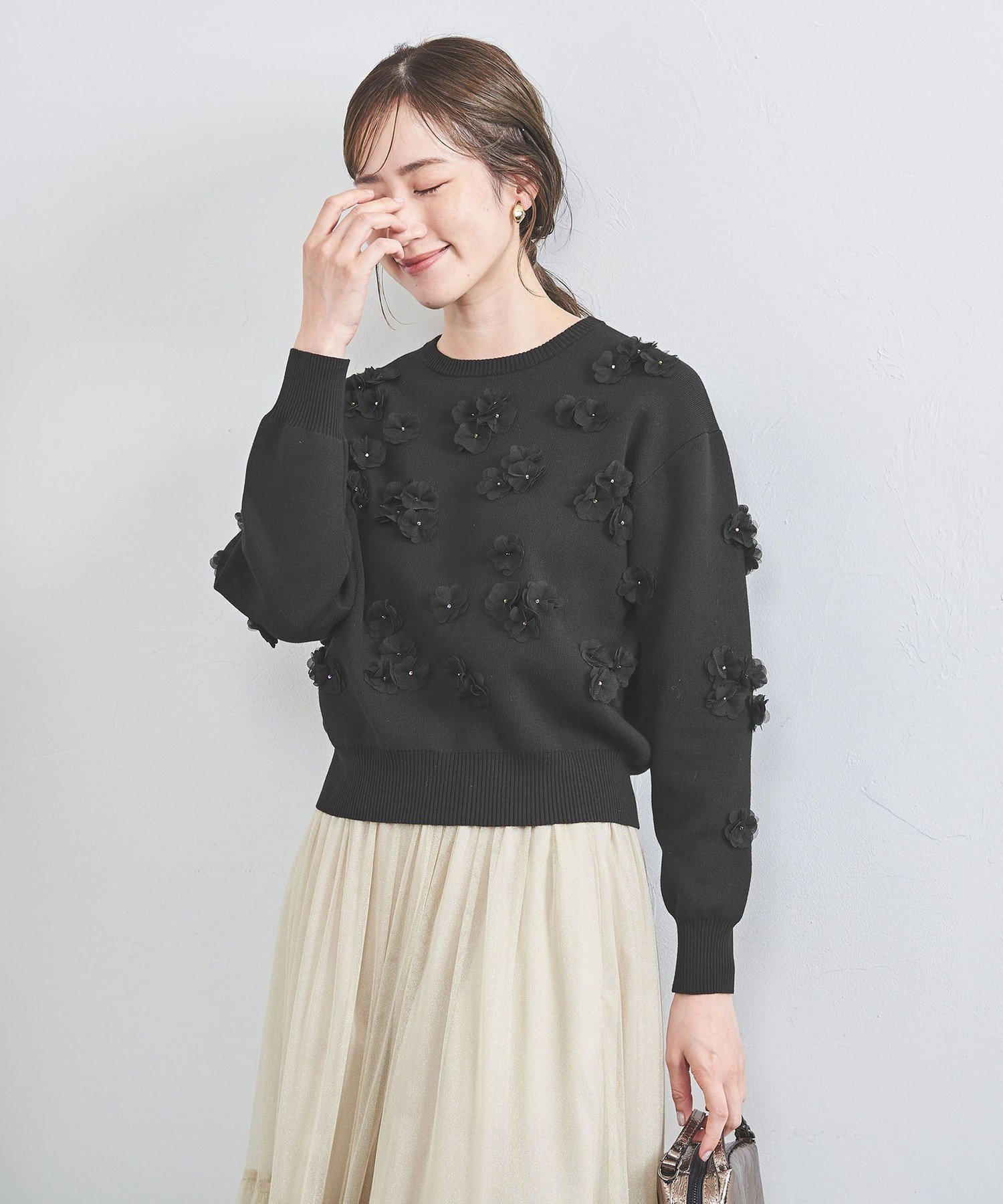 SALE／20%OFF】UNITED ARROWS 3D フラワーモチーフ ロングスリーブ