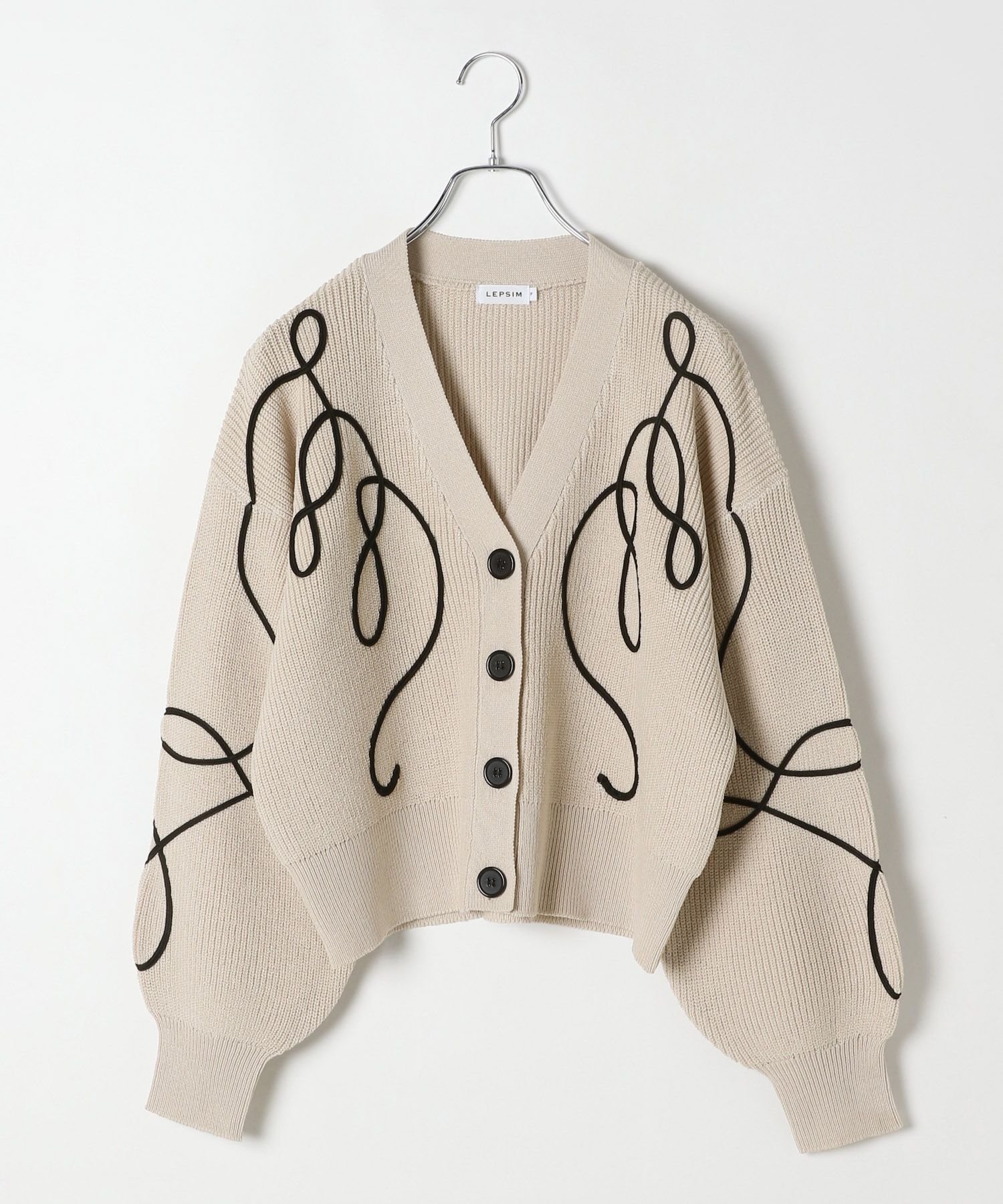 楽天市場】【SALE／20%OFF】7ゲージニュアンス刺繍カーディガン LEPSIM
