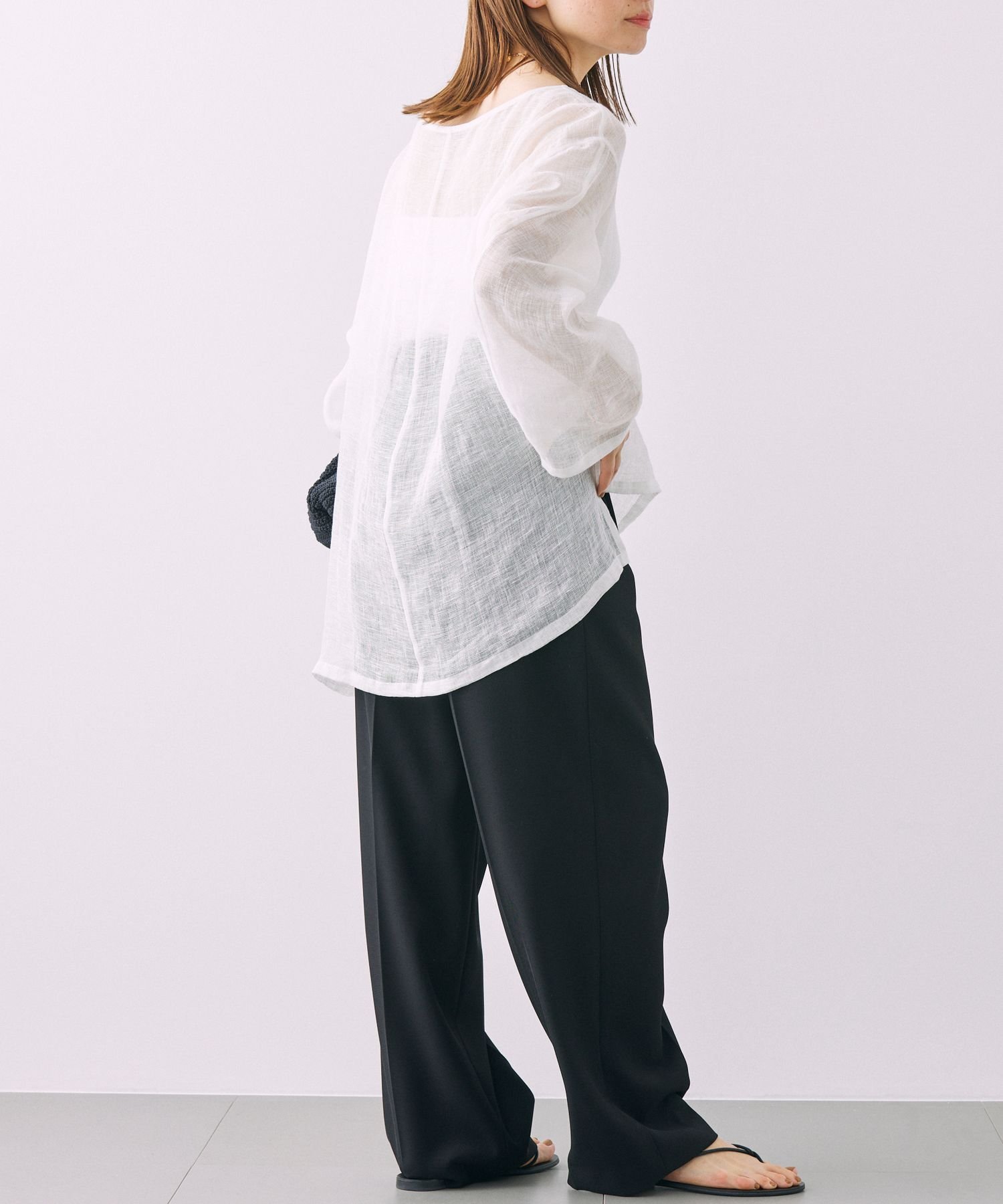 SALE／40%OFF】BABYLONE カラミメッシュボートネックブラウス バビロン 