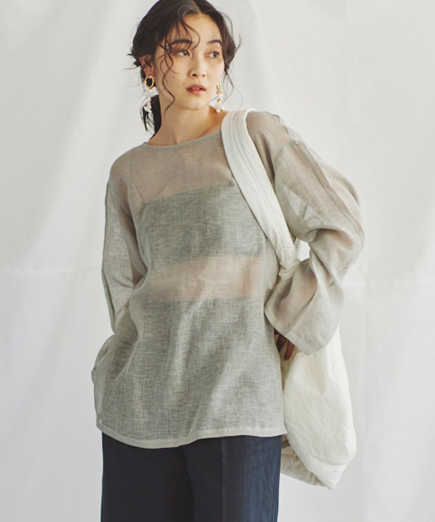 SALE／40%OFF】BABYLONE カラミメッシュボートネックブラウス バビロン 