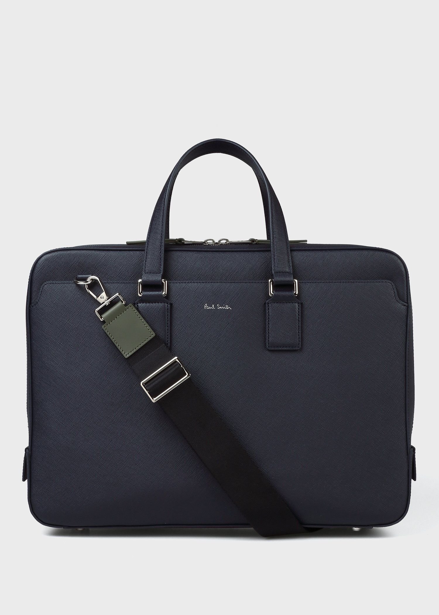 ポールスミス 2way ブリーフケース マルチストライプ ブラウン／グレー ps6994-02_1.jpg