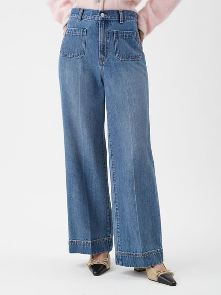 楽天市場】パッチポケットデザインバギーデニムパンツ Mila Owen ミラ