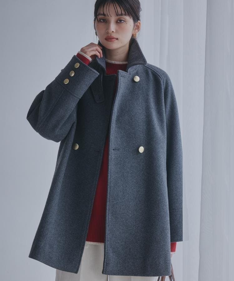 楽天市場】ウールライクスタンドカラー ミドルコート ANY SIS L