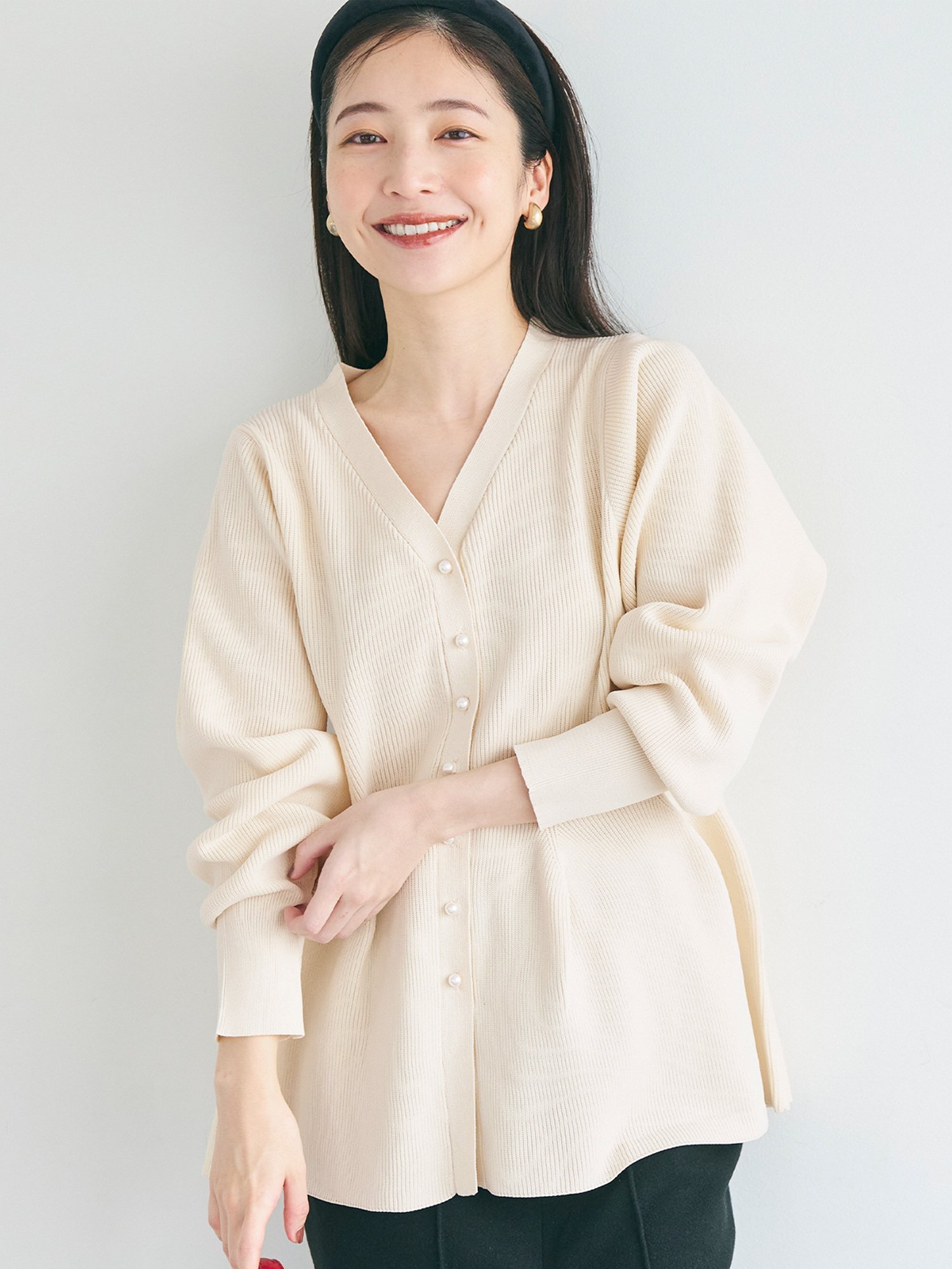 楽天市場】スポンディッシュニットペプラムカーディガン 全2色／コカ