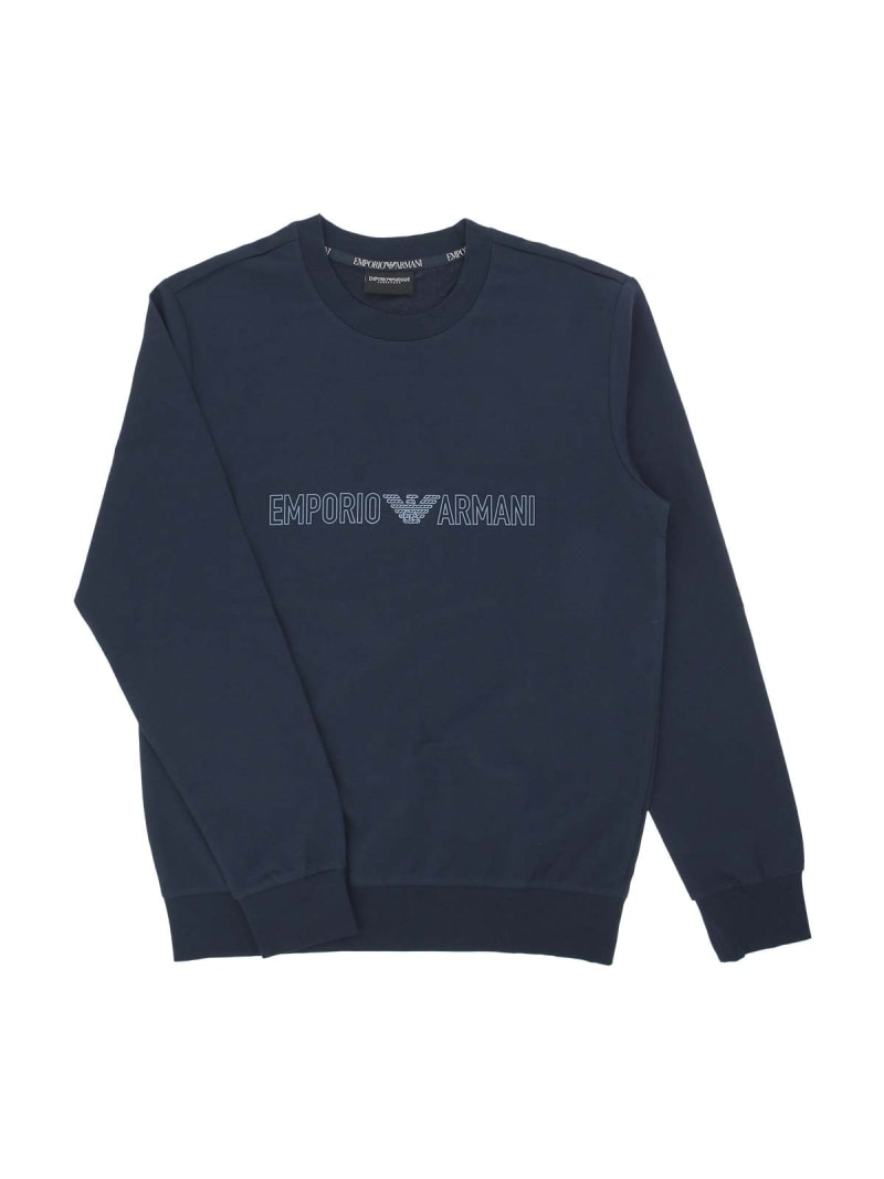 EMPORIO ARMANI EMPORIO ARMANI ALL OVER LOGO TERRY 長袖 スウェット トレーナー EUサイズ ナイガイ インナー・ルームウェア その他のインナー・ルームウェア ブラック ネイビー【送料無料】