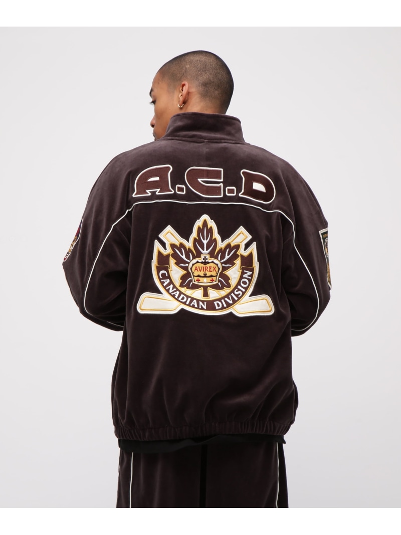 【SALE／30%OFF】AVIREX VELOUR RAGLAN SLEEVE STAND ZIP A.C.D アヴィレックス トップス カットソー・ティーシャツ 緑であること 黒いこと【RBA_E】【貨物輸送無料】