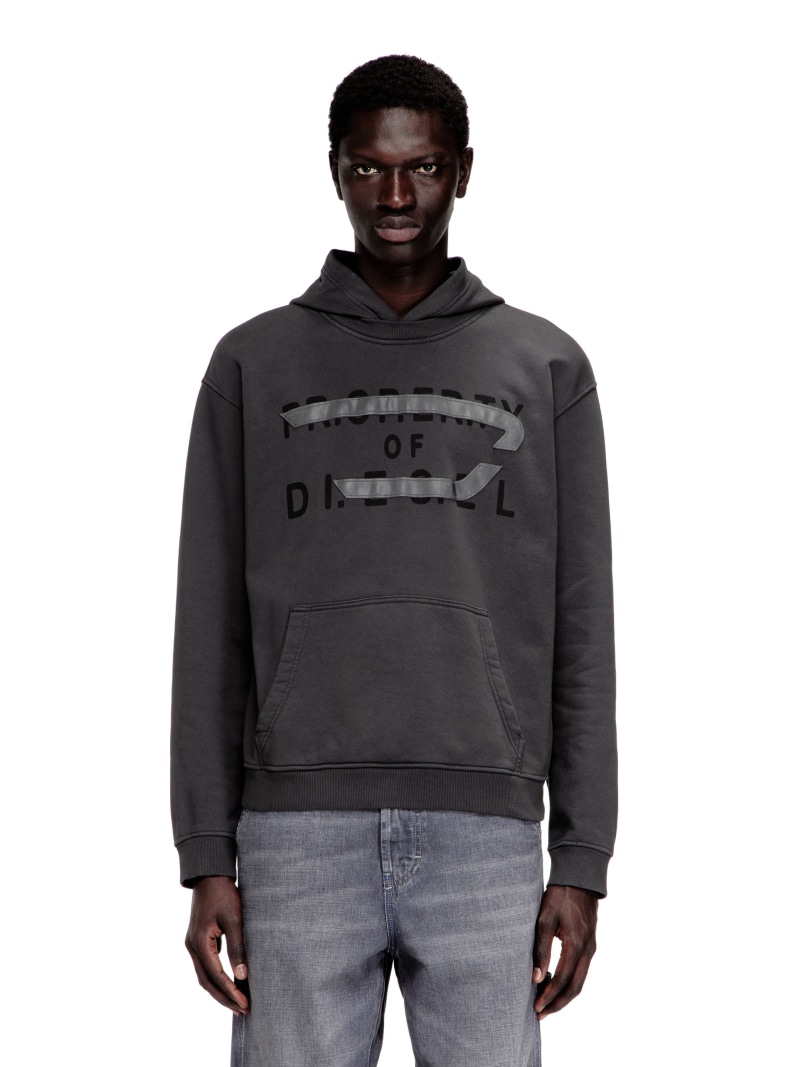 DIESEL メンズ プルオーバーパーカー S-NORMAN-HOOD ディーゼル トップス パーカー・フーディー グレー【送料無料】