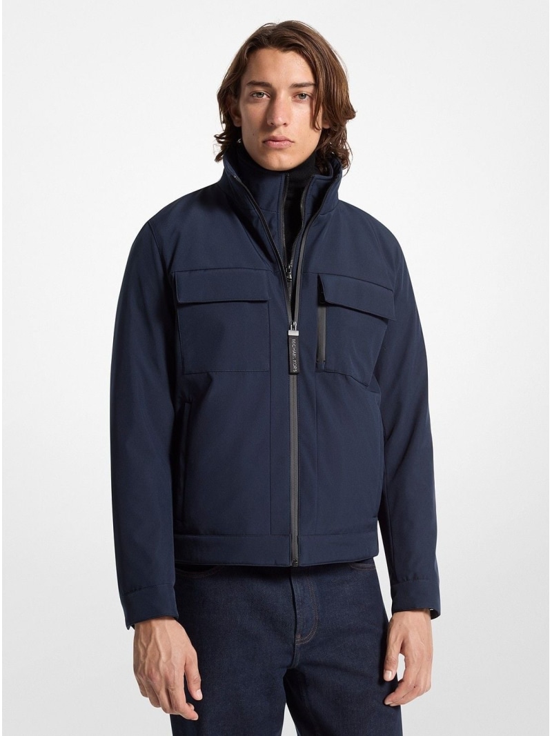 【SALE／74%OFF】MICHAEL KORS BELGRAVIA ウーヴン ジップアップ ジャケット マイケルコース マイケル・コース ジャケット・アウター ブルゾン・ジャンパー ブルー【RBA_E】【送料無料】 19,800円